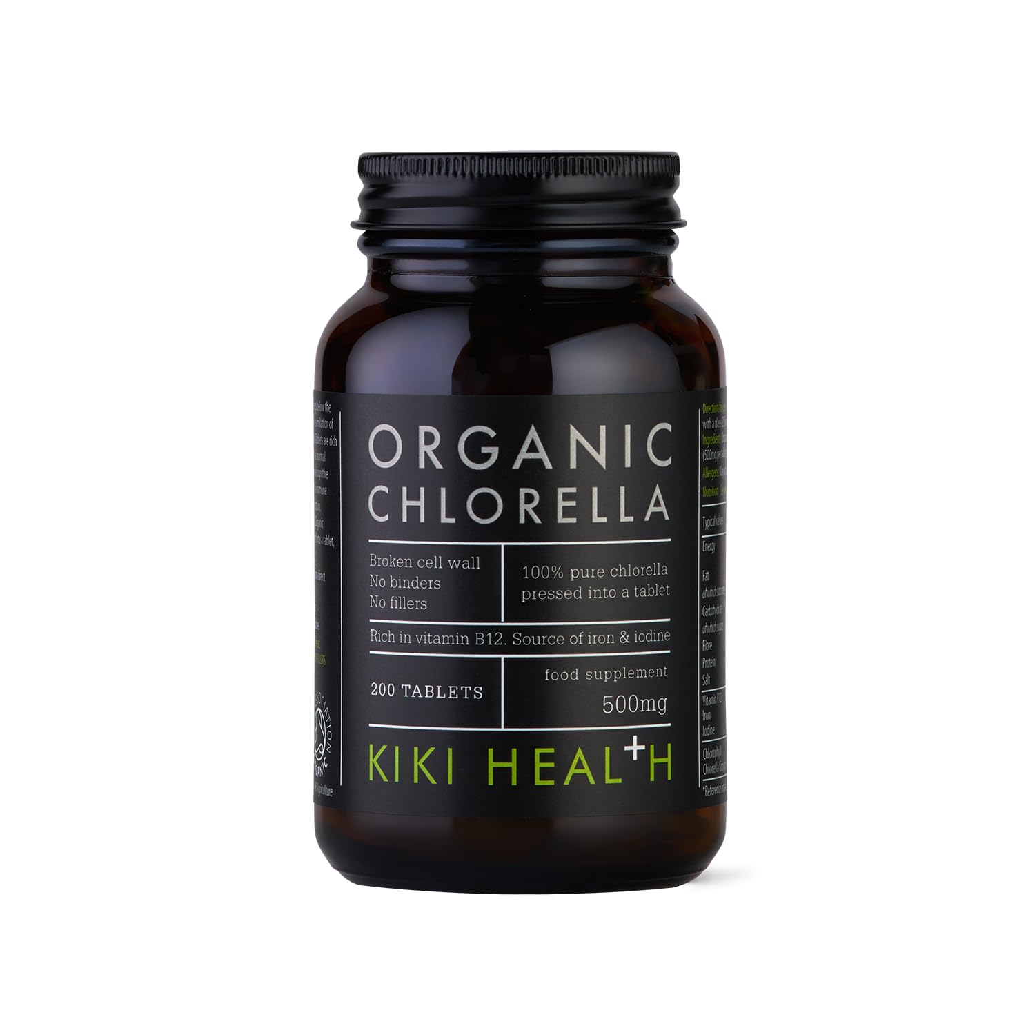 Organic Chlorella Tablets 200 Count (500mg) | 100% Pure Chlorella Vulgaris Supplement for Digestive Support, Immune Boost & Brain Health | Vegan Protein & Vitamin Source | Detox & Energy Support | Perfect for Smoothies, Juices & Daily Wellness Routine
