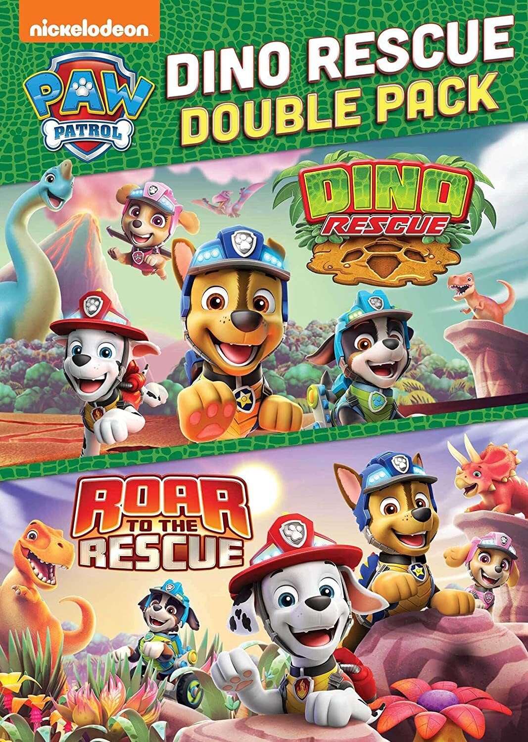 PAW Patrol: Dino Rescue Double Pack - Kids' Dinosaur Toys Set with Chase & Marshall - Perfect for Birthday Gifts & Pretend Play Adventures