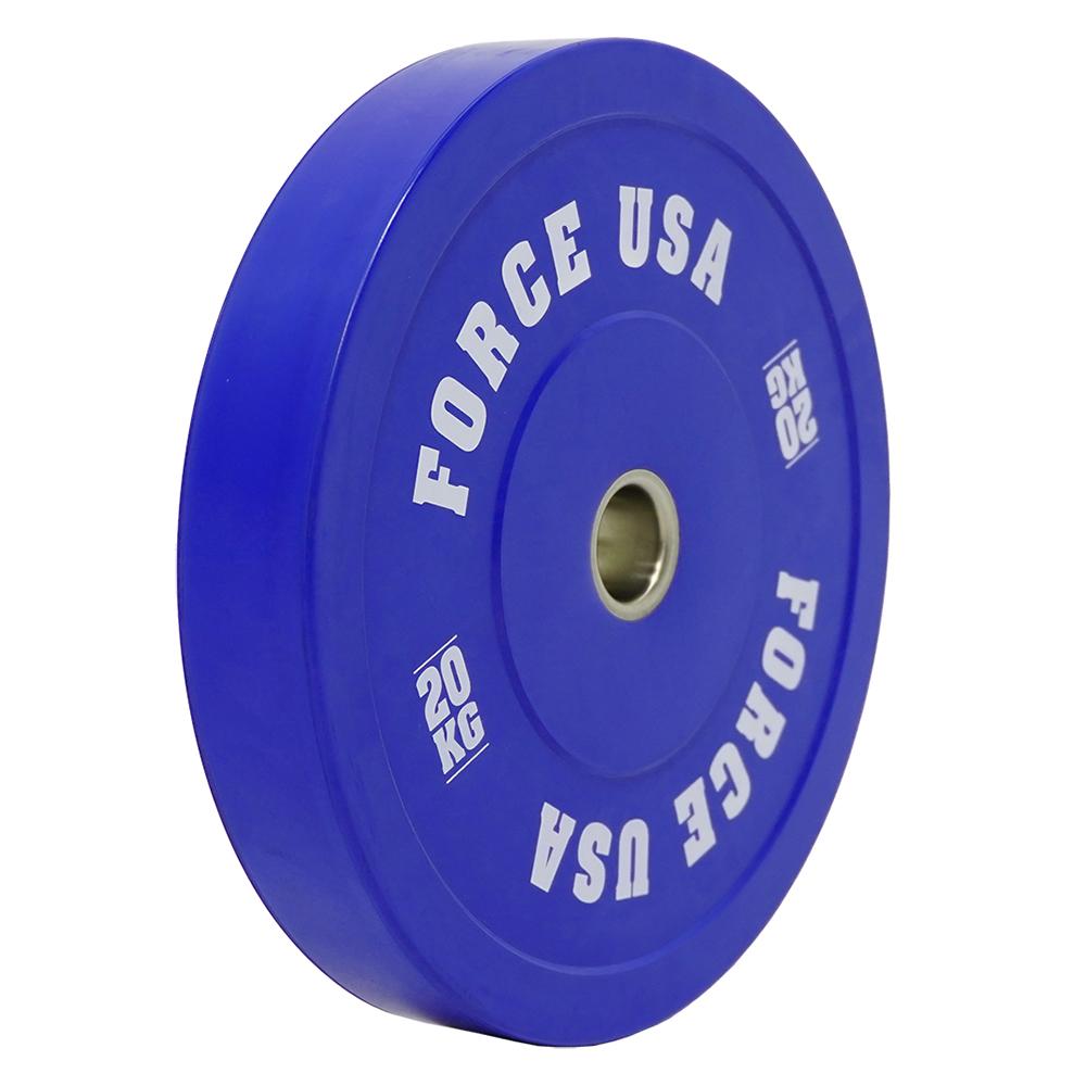Force USA Pro Grade Coloured Bumper Plates - Olympic Weight Plates for CrossFit, Powerlifting & Home Gym (Sold Individually) - Perfect for Strength Training & Functional Fitness Workouts