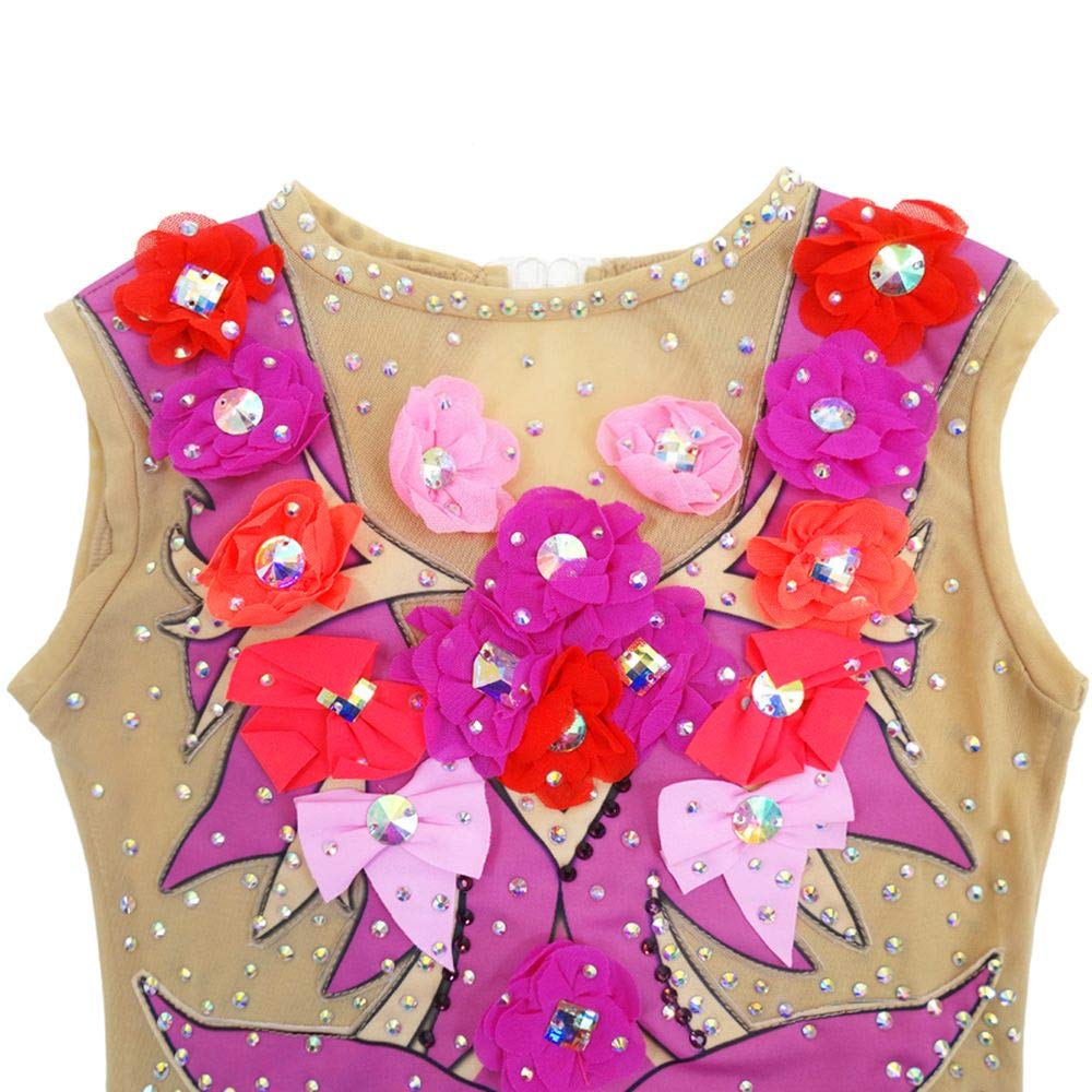 LIUHUO Women's Girls Rhythmic Gymnastics Leotard - Competition Dance Costume for Artistic Performance - Perfect for Kids Ballet, Gymnastics Shows & Dance Recitals