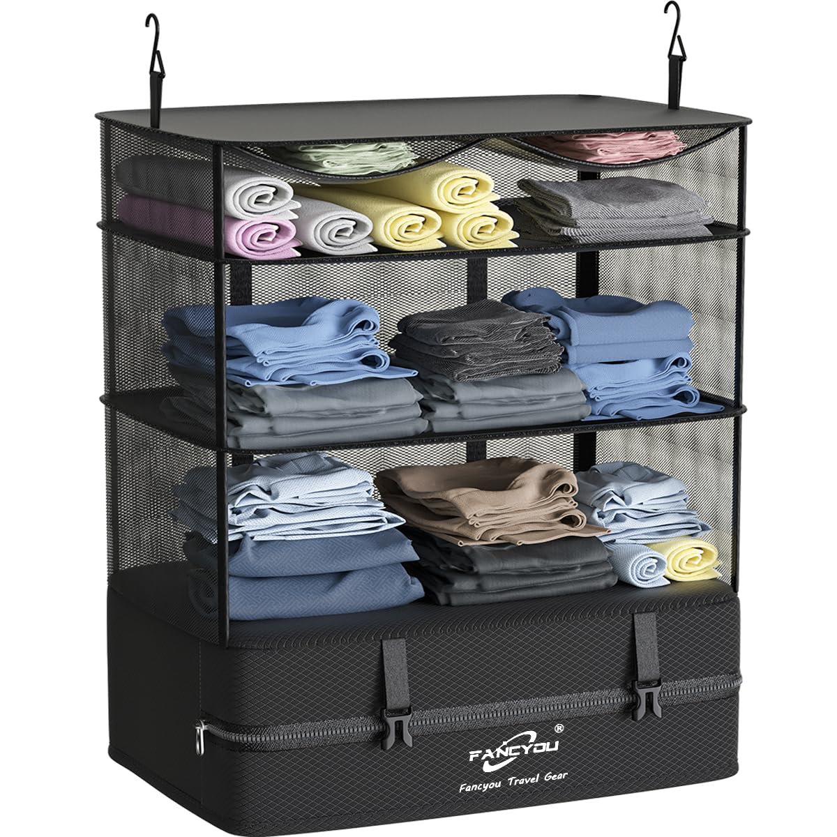 Premium Hanging Packing Cubes for Suitcase - 17x12x24in Travel Organizer Bags with Upgraded Nylon Fabric | Compression Packing & Unpacking in One Step | Perfect for Business Travel, Vacation & Weekend Getaways