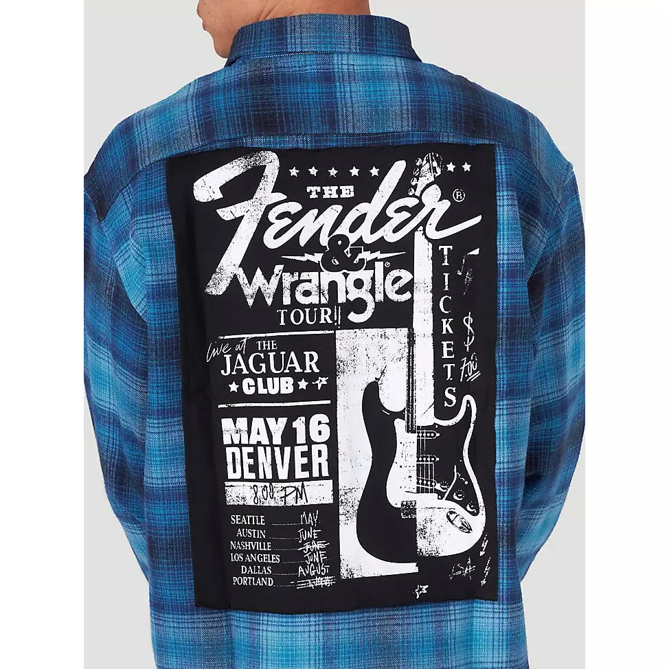 WNW Wrangler Men's Long Sleeve Plaid Shirt - Comfortable Flannel Button Down for Casual Wear, Outdoor Activities & Work