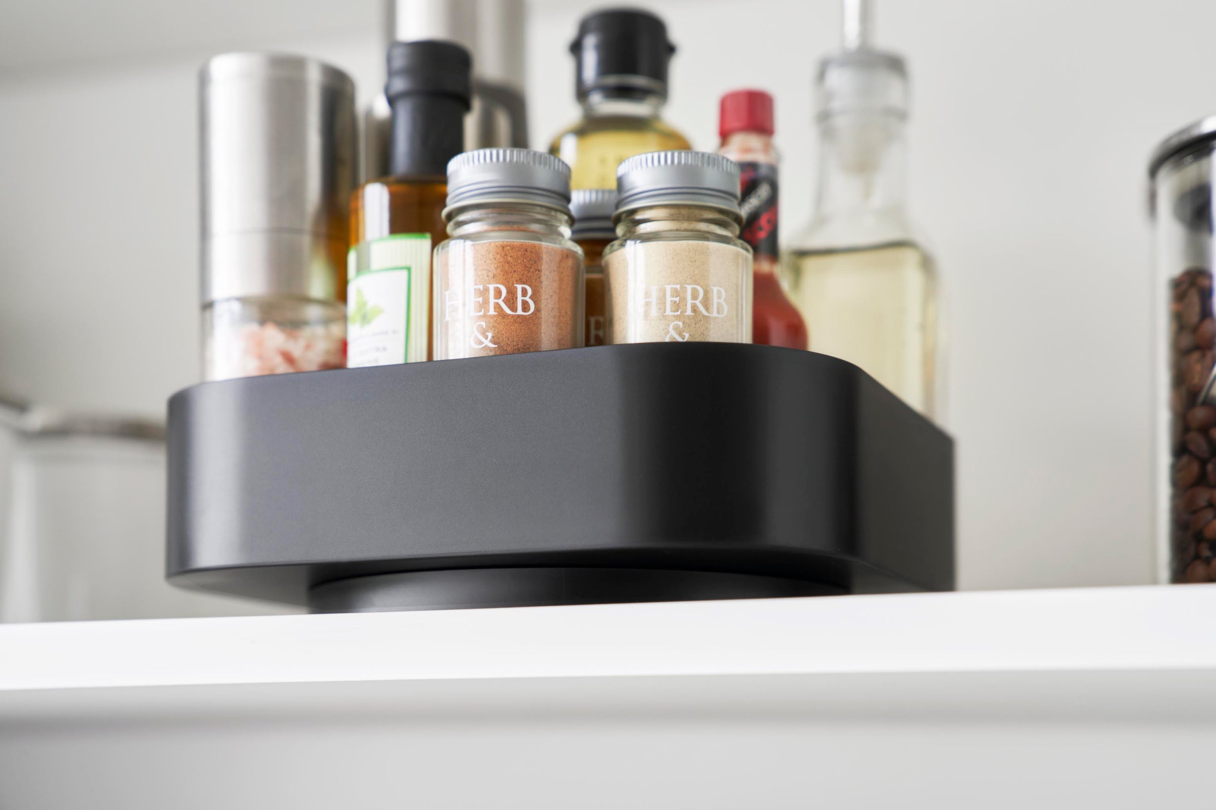 Rotating Square Lazy Susan Turntable - 12 Inch Non-Slip Spinning Tray for Kitchen, Dining Table, Pantry Organization & Serving - Durable Wooden Spice Rack Organizer for Countertop, Cabinet, and Party Buffet