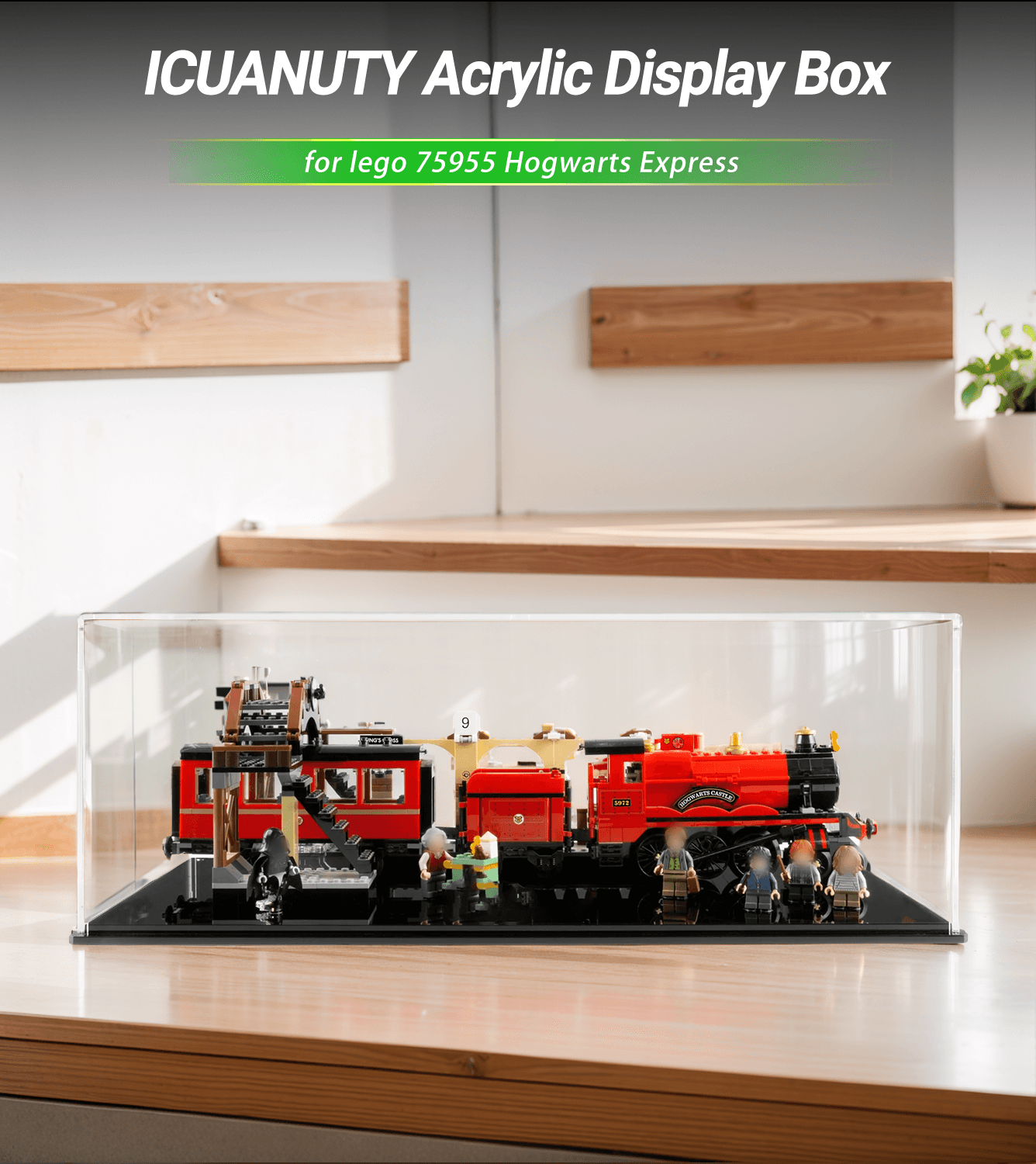 Lego Hogwarts Express 75955 Display Case - Premium Acrylic Showcase for Collectible Train Set - Perfect for Home Decor, Office Display & Gift for Harry Potter Fans