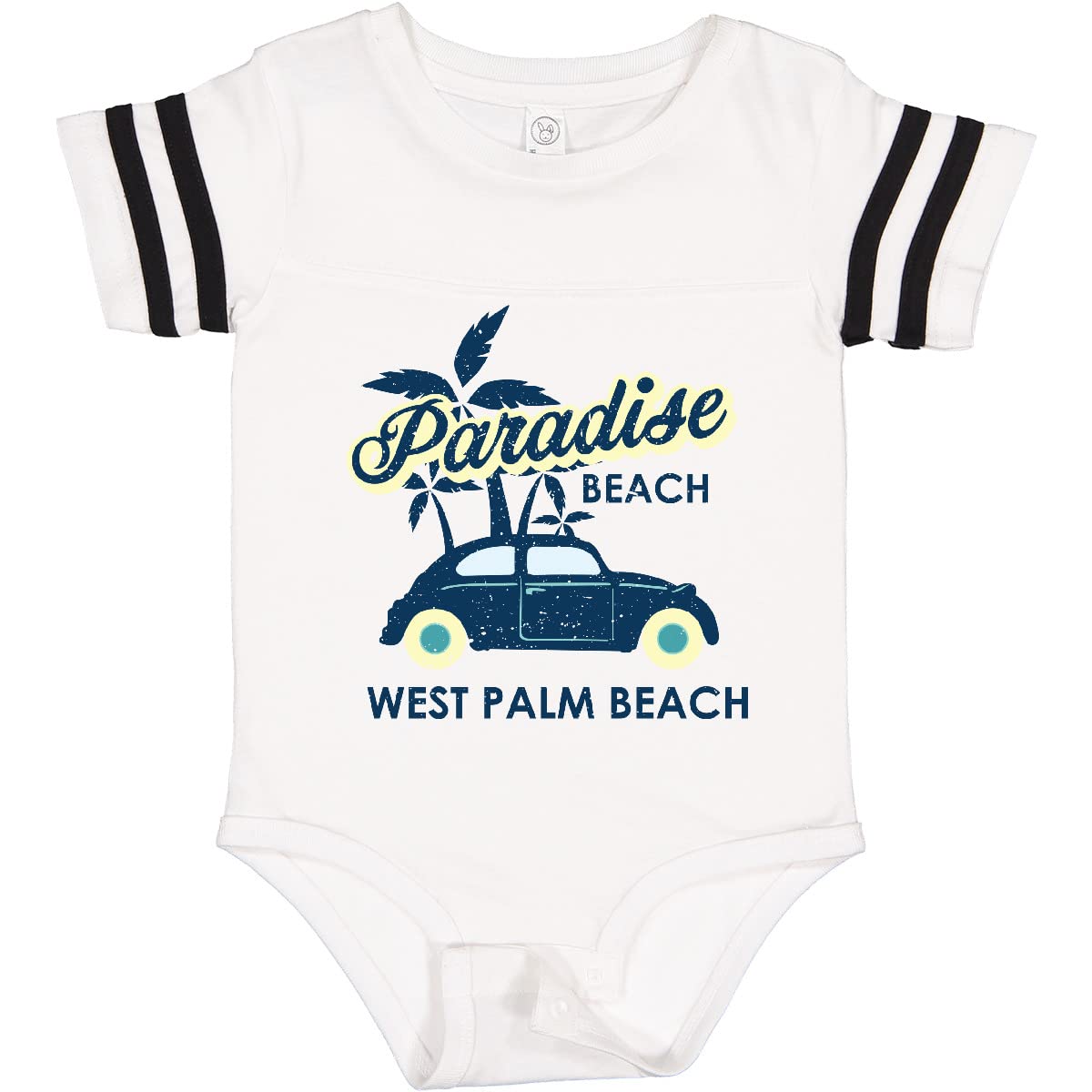 Inktastic Paradise Beach West Palm Florida Palm Trees Baby Bodysuit - Soft Cotton Infant Onesie for Beach Vacations, Family Outings & Photo Shoots