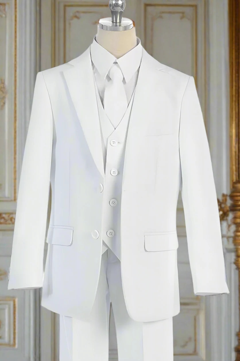 Classic White Suit for Men - Premium Formal Wear (BJ4005 Husky) | Perfect for Weddings, Business Meetings & Special Occasions