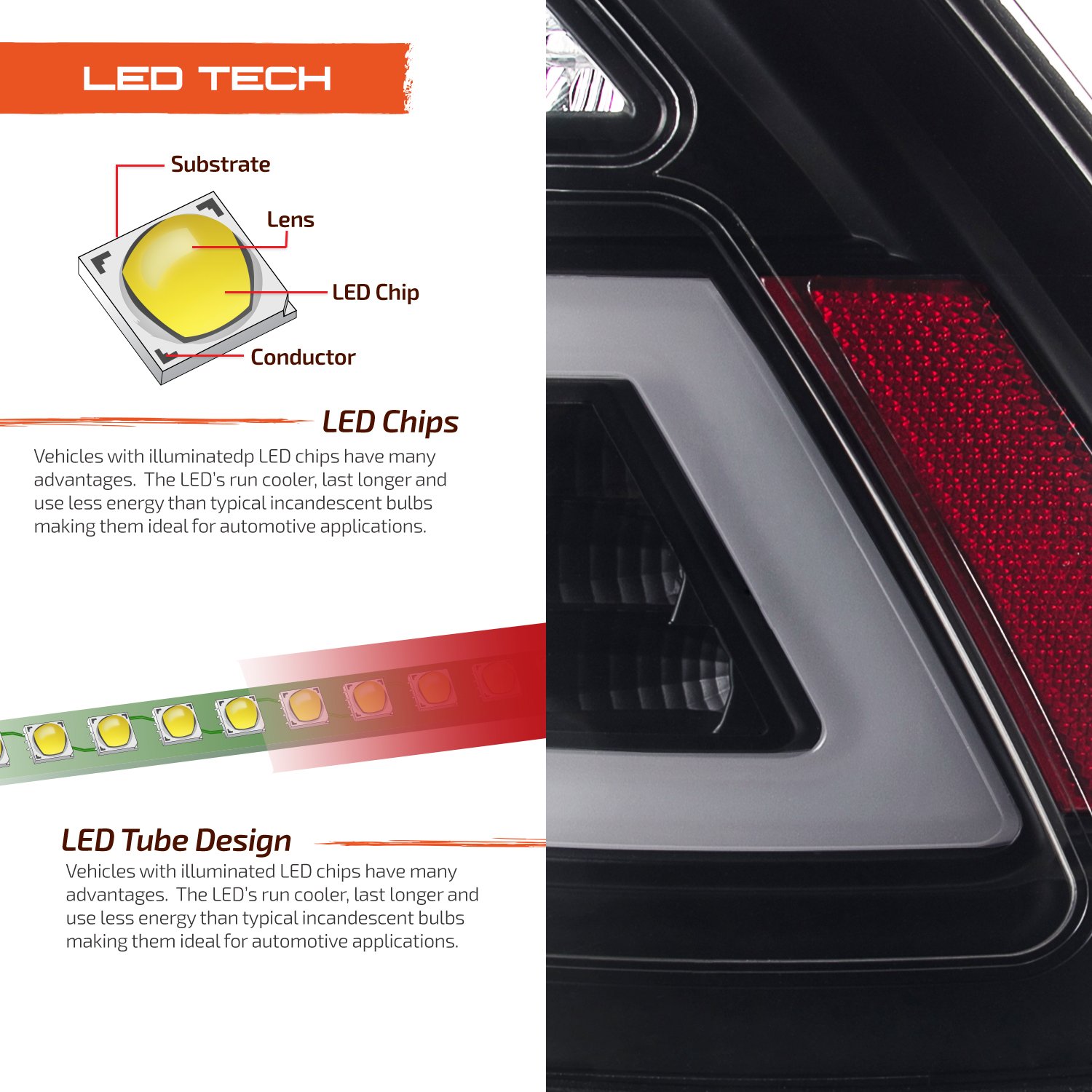 AKKON LED Daytime Running Light Bar & Tail Lights for 2010-2012 Ford Fusion - Black Housing with Clear Lens - Upgrade Your Car's Style & Visibility (Perfect for Night Driving & Custom Car Mods)