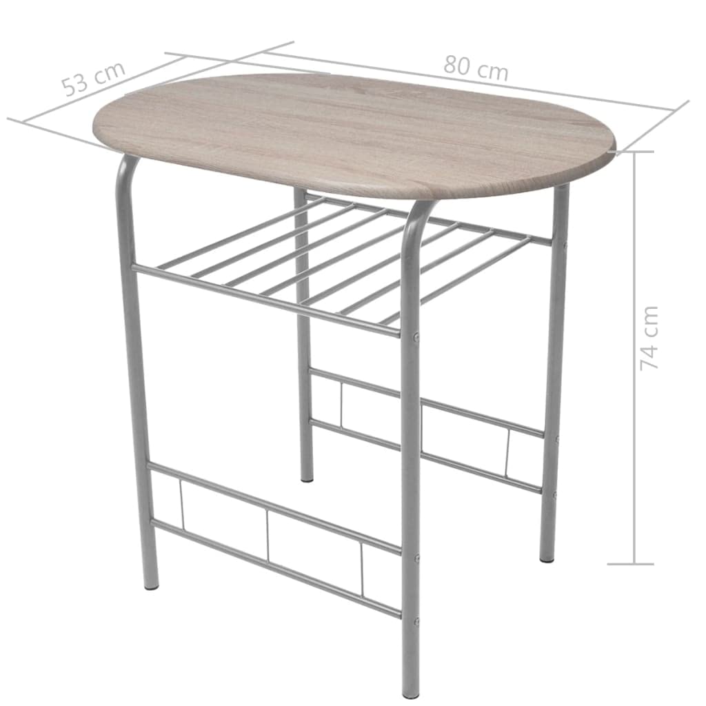 Modern MDF Breakfast Bar Set with 2 Bar Stools - Compact Space-Saving Design, Easy to Clean & Assemble, Unique Color & Grain Patterns - Perfect for Small Kitchens, Apartments & Breakfast Nooks