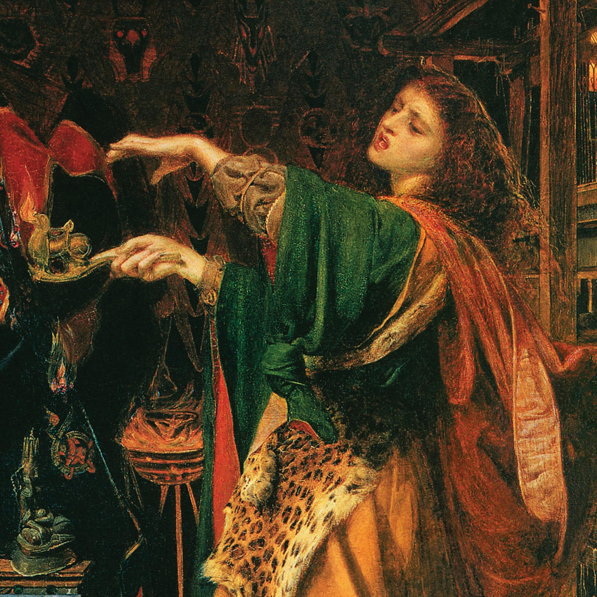 Design Toscano Morgan le Fay 1864 Canvas Replica Painting - Small Wall Art for Home Decor, Office, or Medieval-Themed Rooms