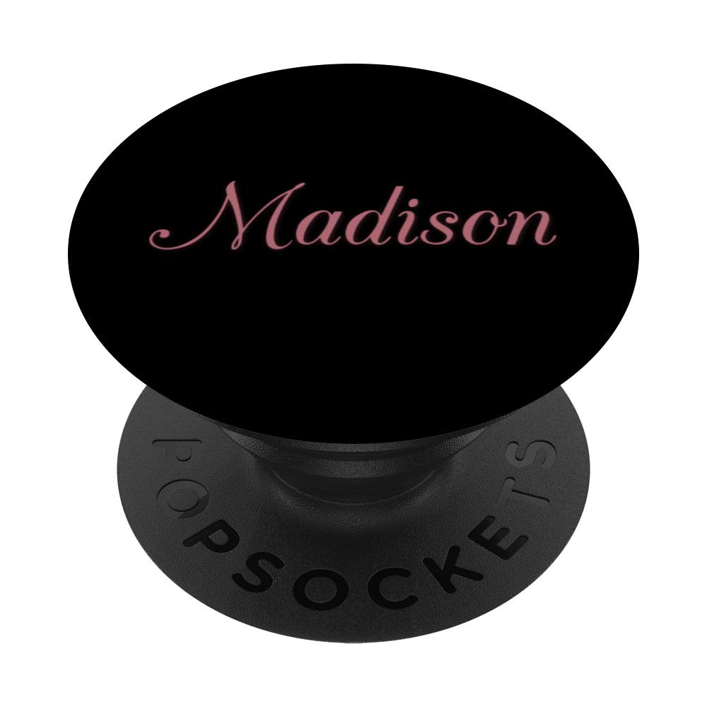 Madison Rose Pink on Black Personalized Name Necklace - Elegant Custom Jewelry Gift for Women & Girls - Perfect for Birthdays, Anniversaries & Special Occasions