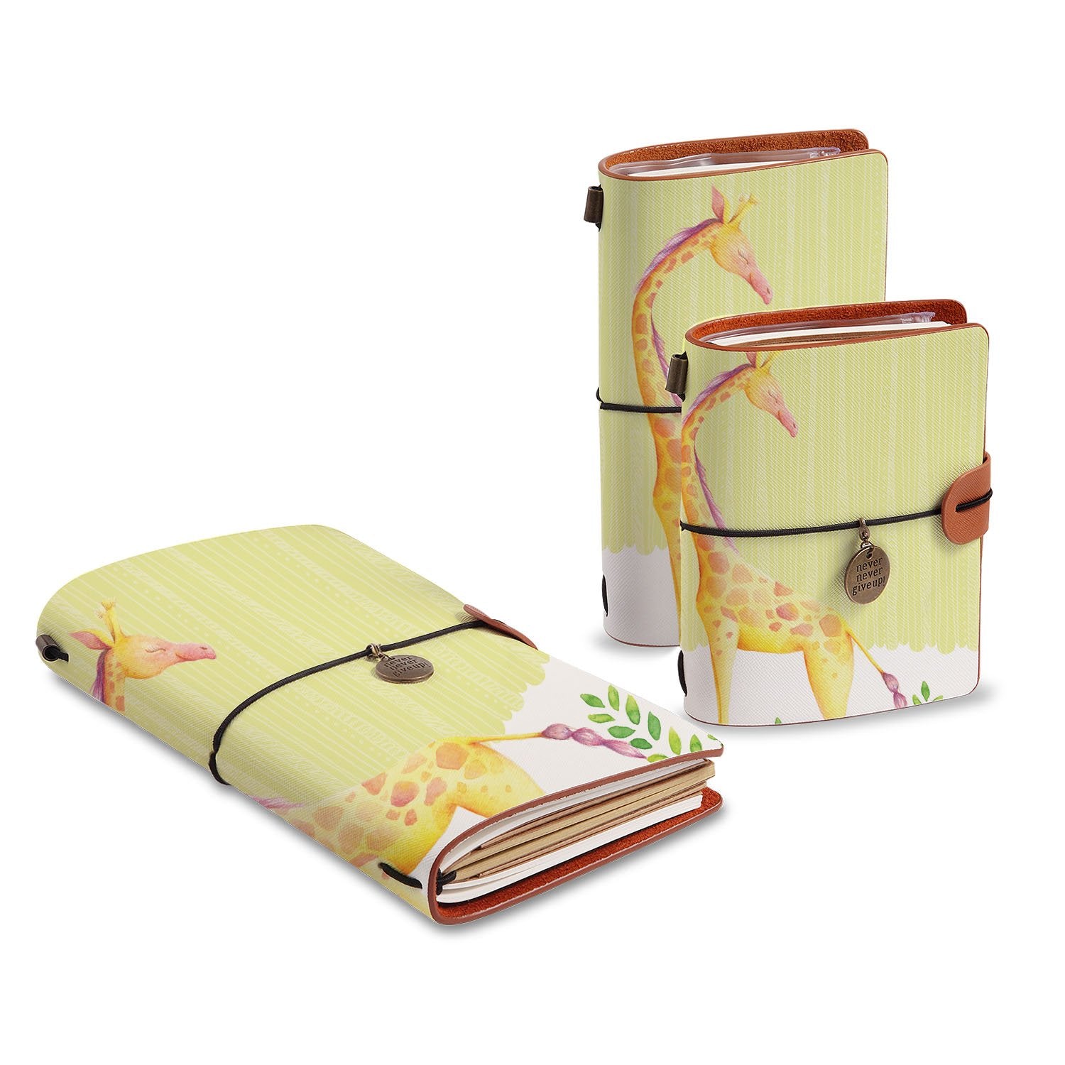 Cute Animal Traveler's Notebook - Leather Journal for Writing, Sketching & Note Taking - Perfect for Travel, School & Daily Planning