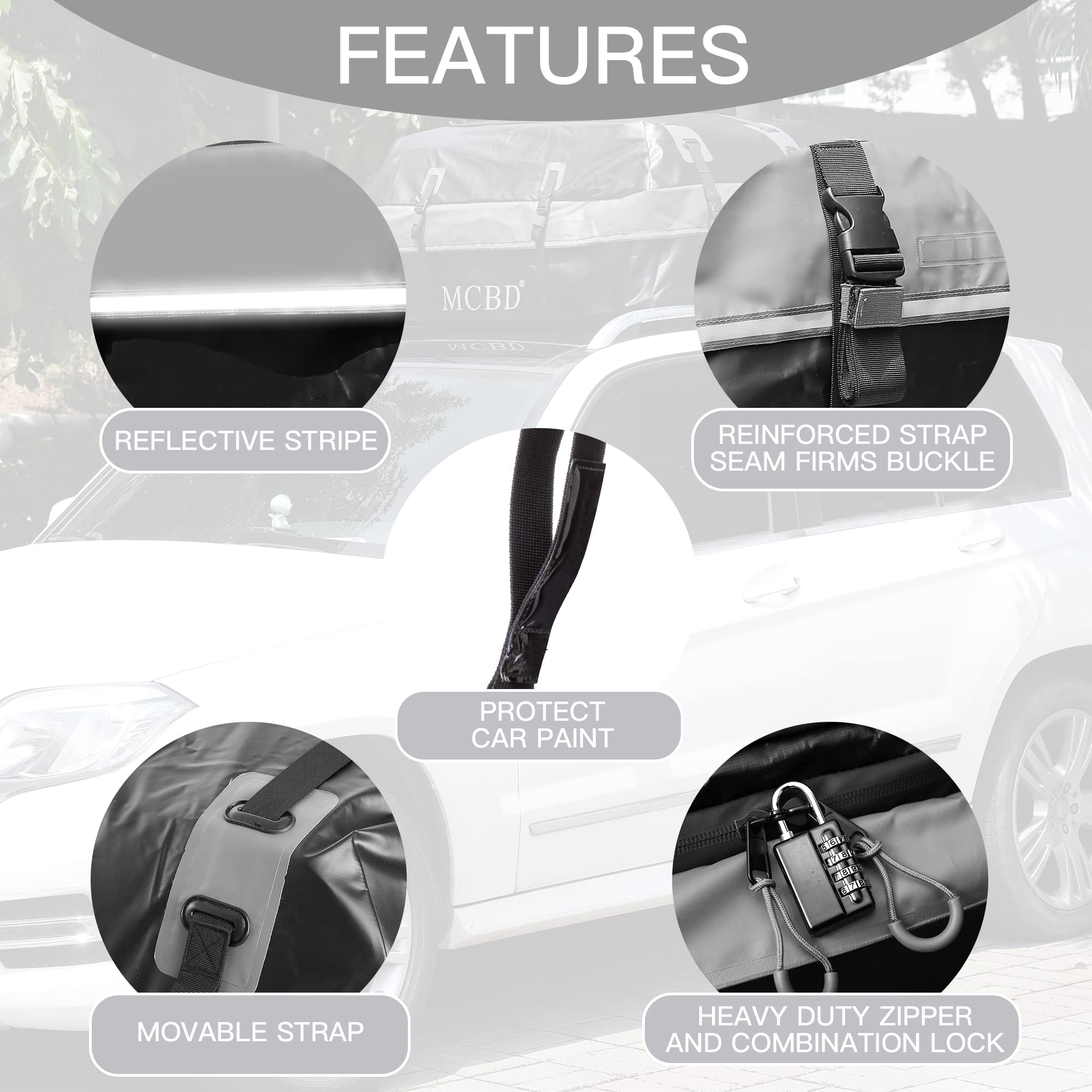 26 Cubic Feet Waterproof Rooftop Cargo Carrier - Universal Soft-Shell Roof Bag for SUVs & Vehicles with/without Rails | Includes 10 Reinforced Straps, 6 Door Hooks, Storage Bag & Anti-Slip Mat | Perfect for Road Trips, Camping Gear & Extra Luggage Storage