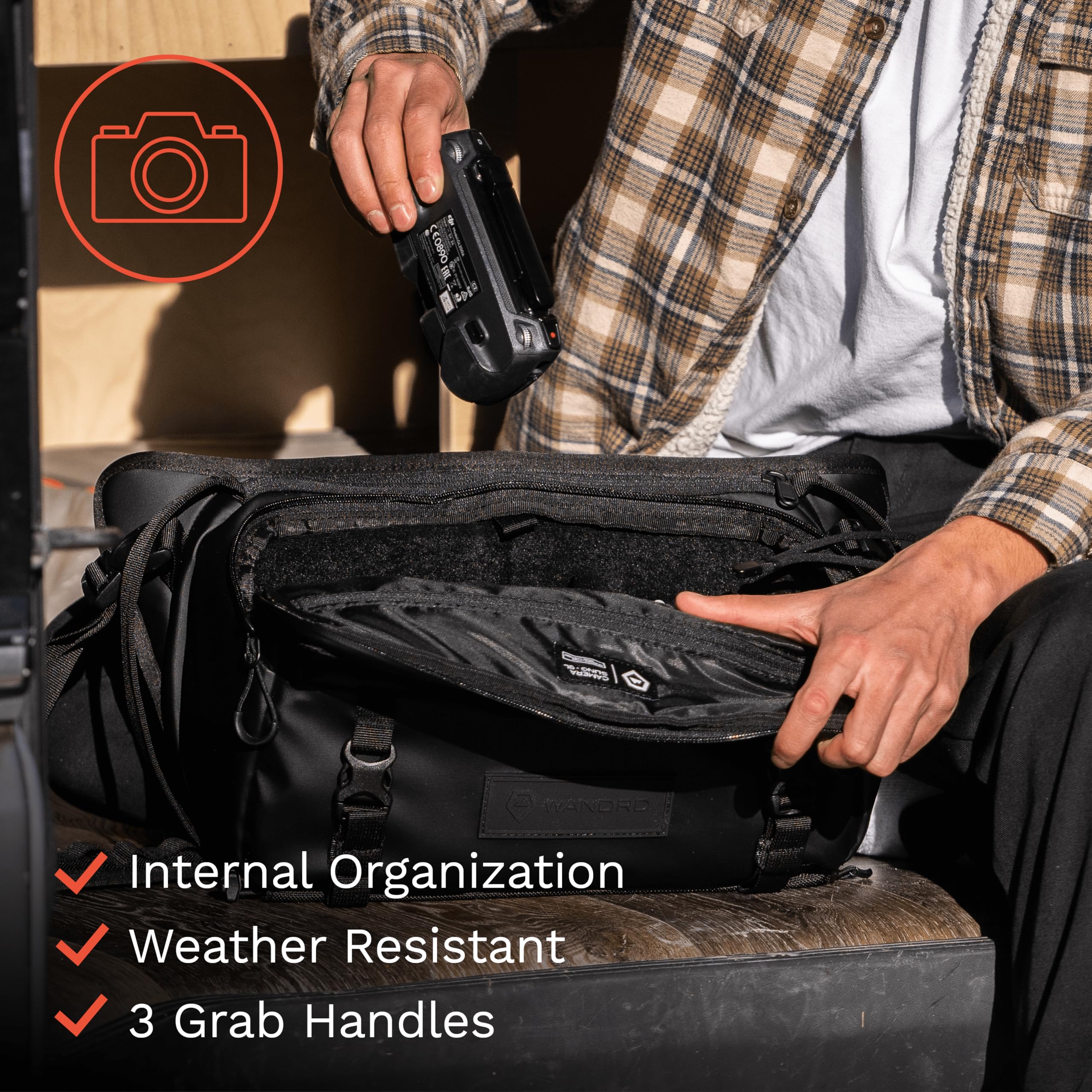 WANDRD ROGUE 9L Sling Camera Bag - Waterproof Crossbody Shoulder Bag for DSLR Mirrorless Cameras & Accessories - Perfect for Travel, Hiking & Street Photography (Black)