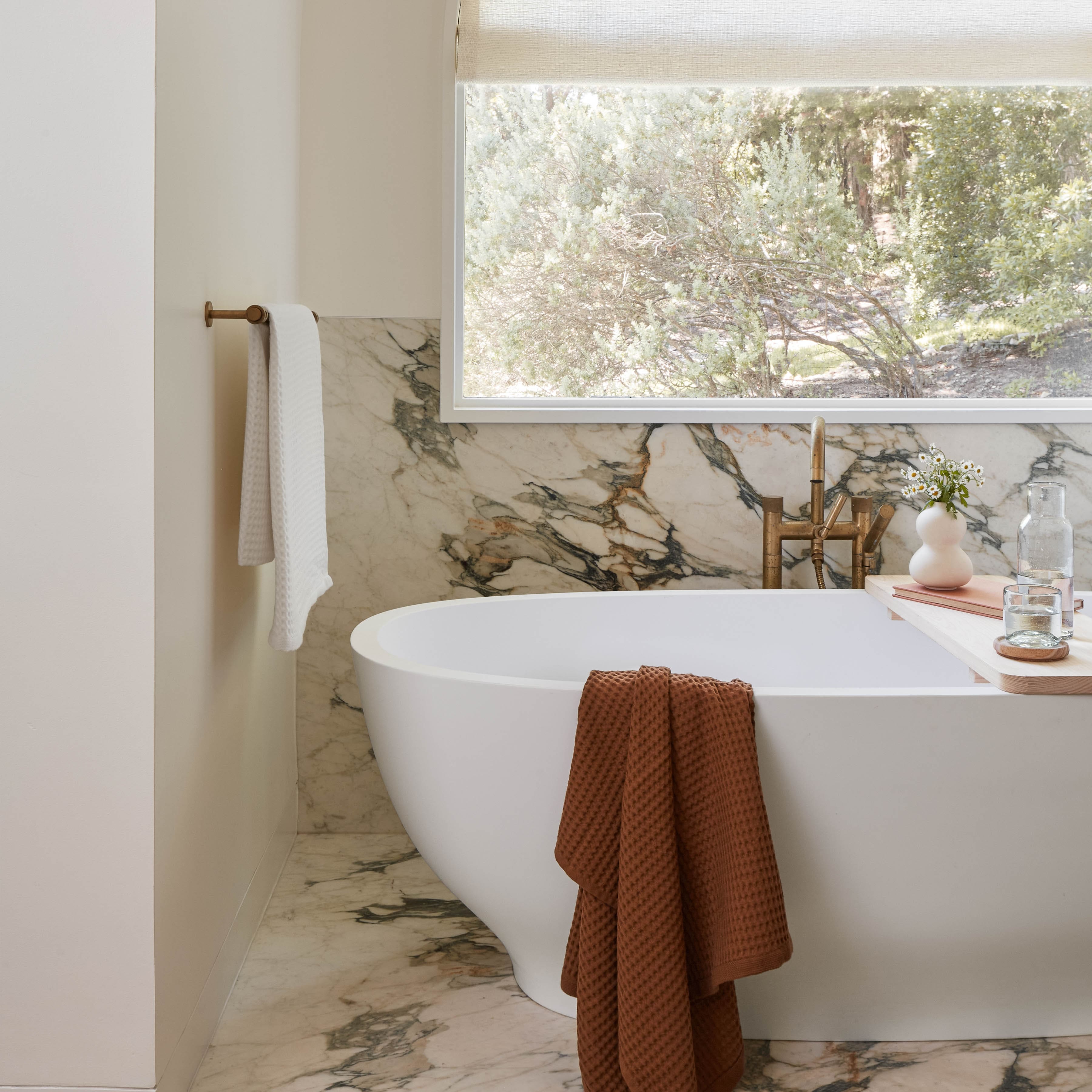 Mara Organic Waffle Bath Towel Set - 100% Cotton, Ultra Soft & Absorbent - Perfect for Spa, Bathroom & Luxury Home Use