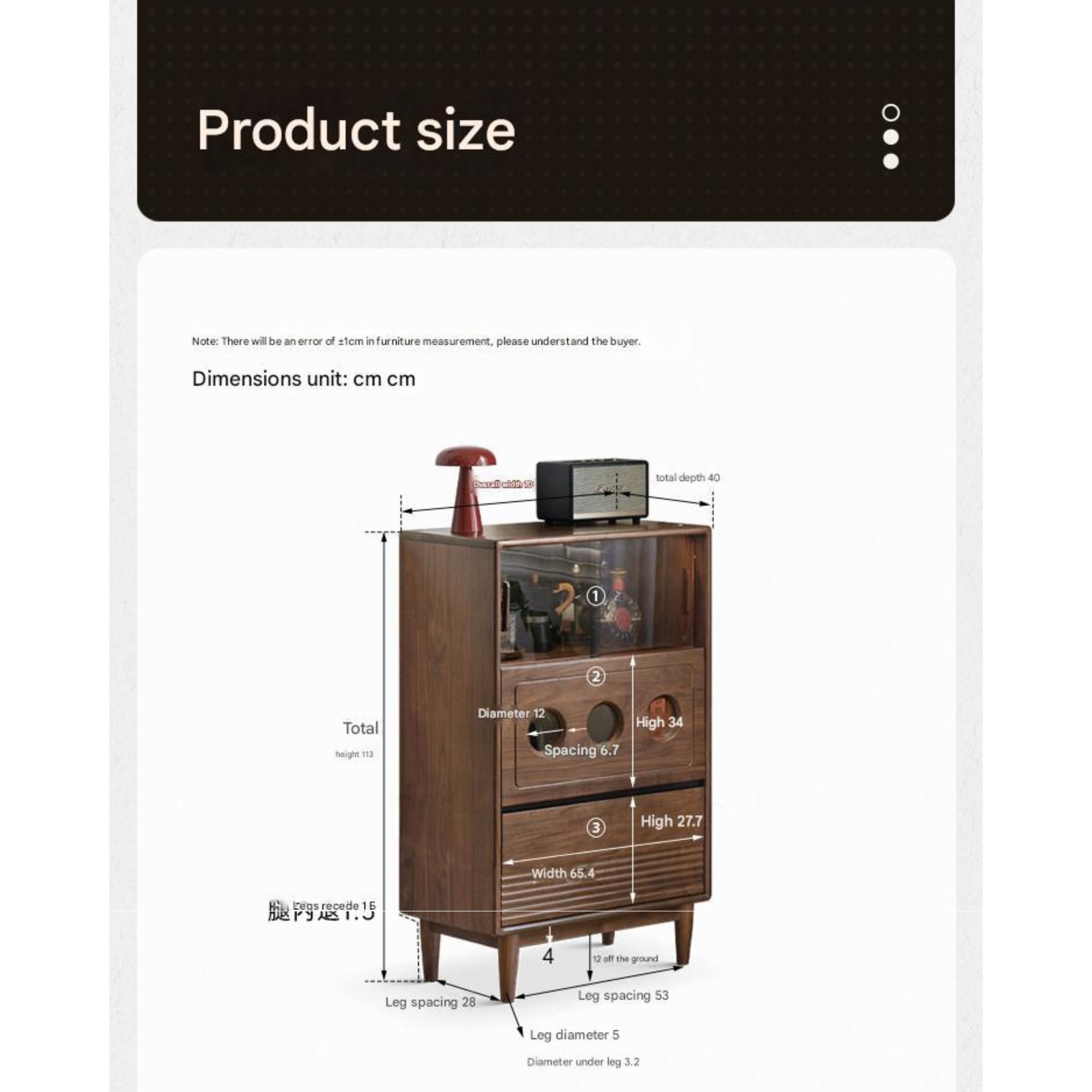 Vintage Black Walnut Solid Wood Antique Locker Retro Side Cabinet - Rustic Storage for Bedroom, Living Room & Entryway