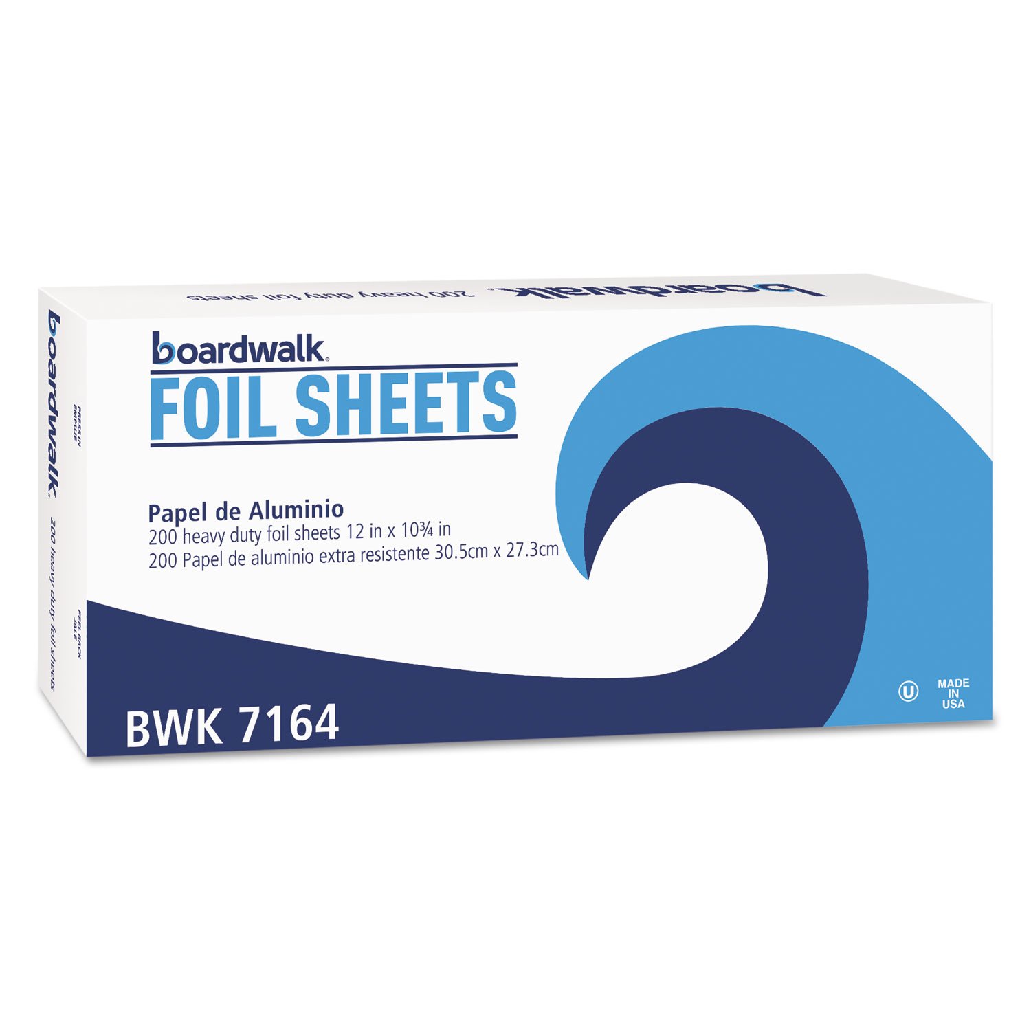Boardwalk Heavy-Duty Aluminum Foil Pop-Up Sheets - 12 x 10.75 Inches, 200 Sheets per Box (12 Boxes per Carton) - Perfect for Food Prep, Grilling & Leftovers Storage