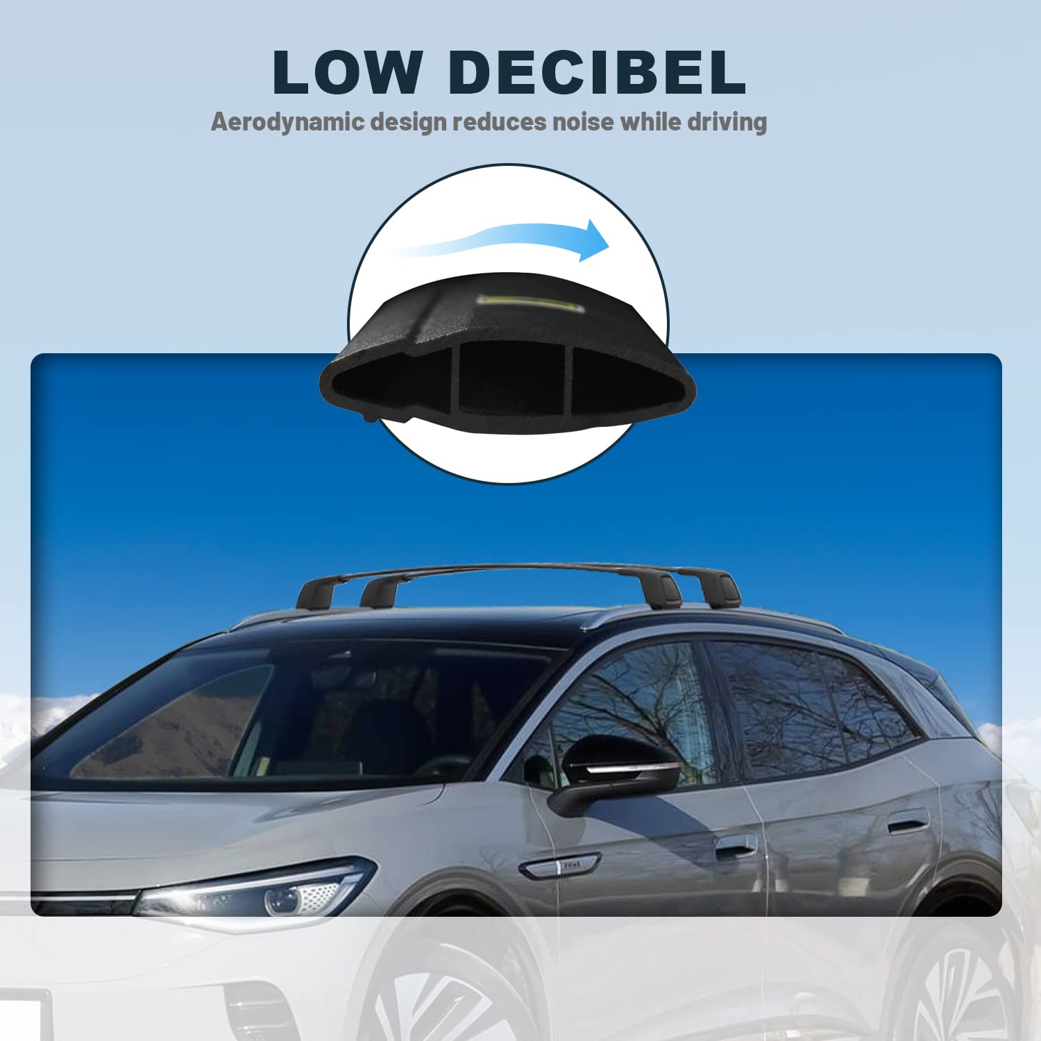 Upgraded Roof Rack Cross Bars for Volkswagen VW ID.4 (2020-2022) - Heavy Duty Rooftop Cargo Carrier for Kayak, Canoe, Bike, Luggage - Perfect for Outdoor Adventures, Camping & Road Trips