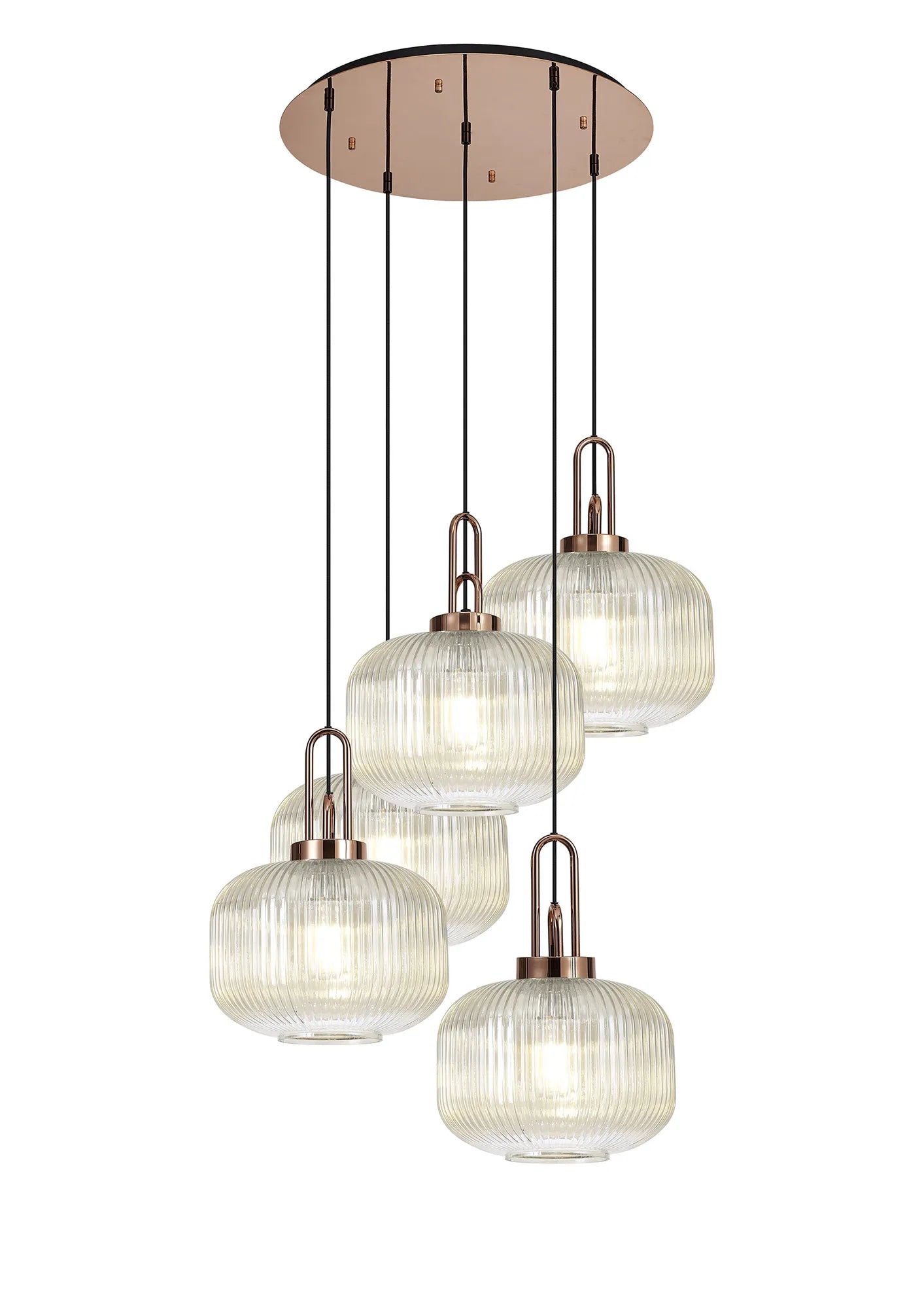 Stylish Cadiz 5-Light Cluster Pendant Light Fixture - Modern Ceiling Lighting for Dining Room, Kitchen & Living Room