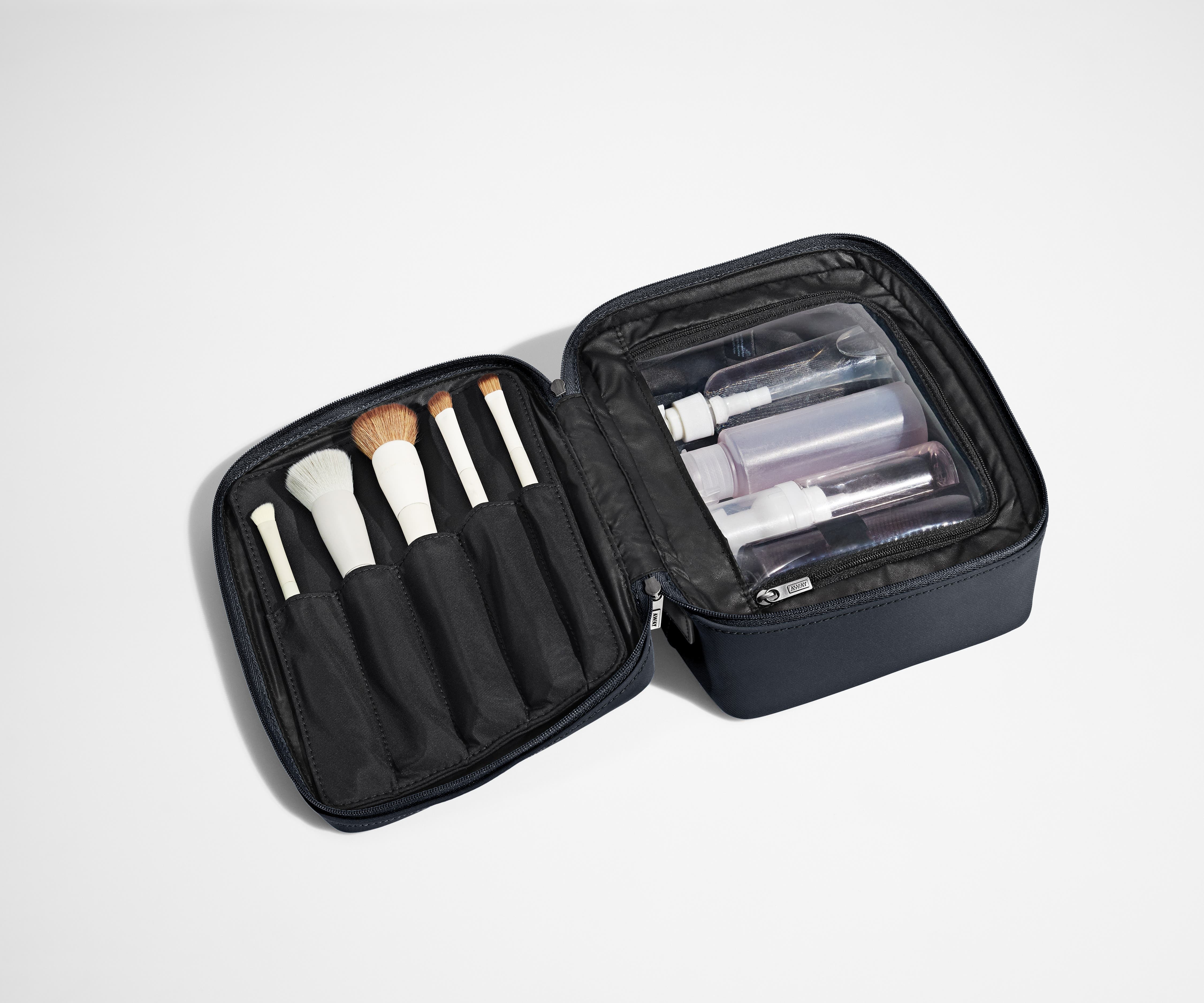 Premium Navy Blue Cosmetic Bag for Women - Travel Makeup Organizer with Multiple Pockets | Perfect for Travel, Gym & Daily Essentials Storage