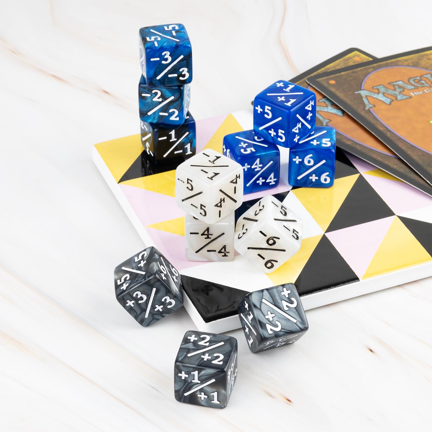 51-Piece MTG Counter Dice Set with +1/+1 Tokens & Life Counters - 6-Sided Dice for Magic: The Gathering, TCG, Card Games | Perfect for Game Nights, Tournaments & Strategy Sessions