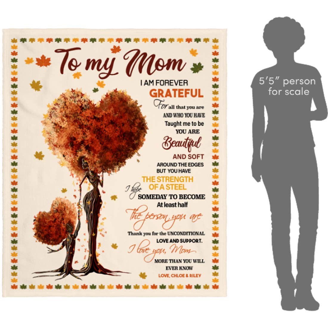 Personalized Fleece Blanket for Mom - Custom Mother's Day Gift with Kids' Names - 'To My Mom We Love You' Embroidery - 50