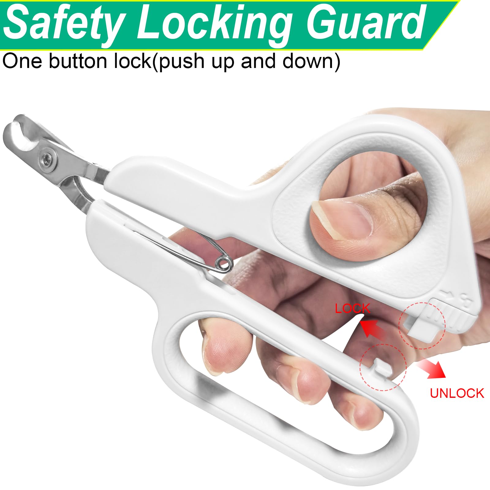 Premium Stainless Steel Pet Nail Clippers for Small Dogs, Cats & Rabbits - Sharp Blades with Safety Lock to Prevent Overcutting | Perfect for Home Grooming & Professional Pet Care