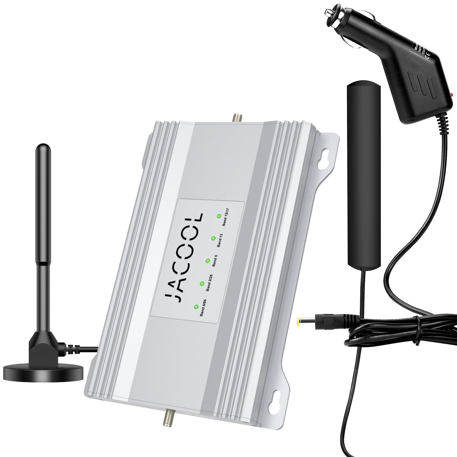 JACOOL 5G 4G LTE 3G Cell Phone Signal Booster for Truck, Car, RV, SUV & Trailer - Verizon, T-Mobile, AT&T & All Carriers - Supports Band 13,12,17,5,4,66,2,25 - Perfect for Road Trips, Camping & Remote Work