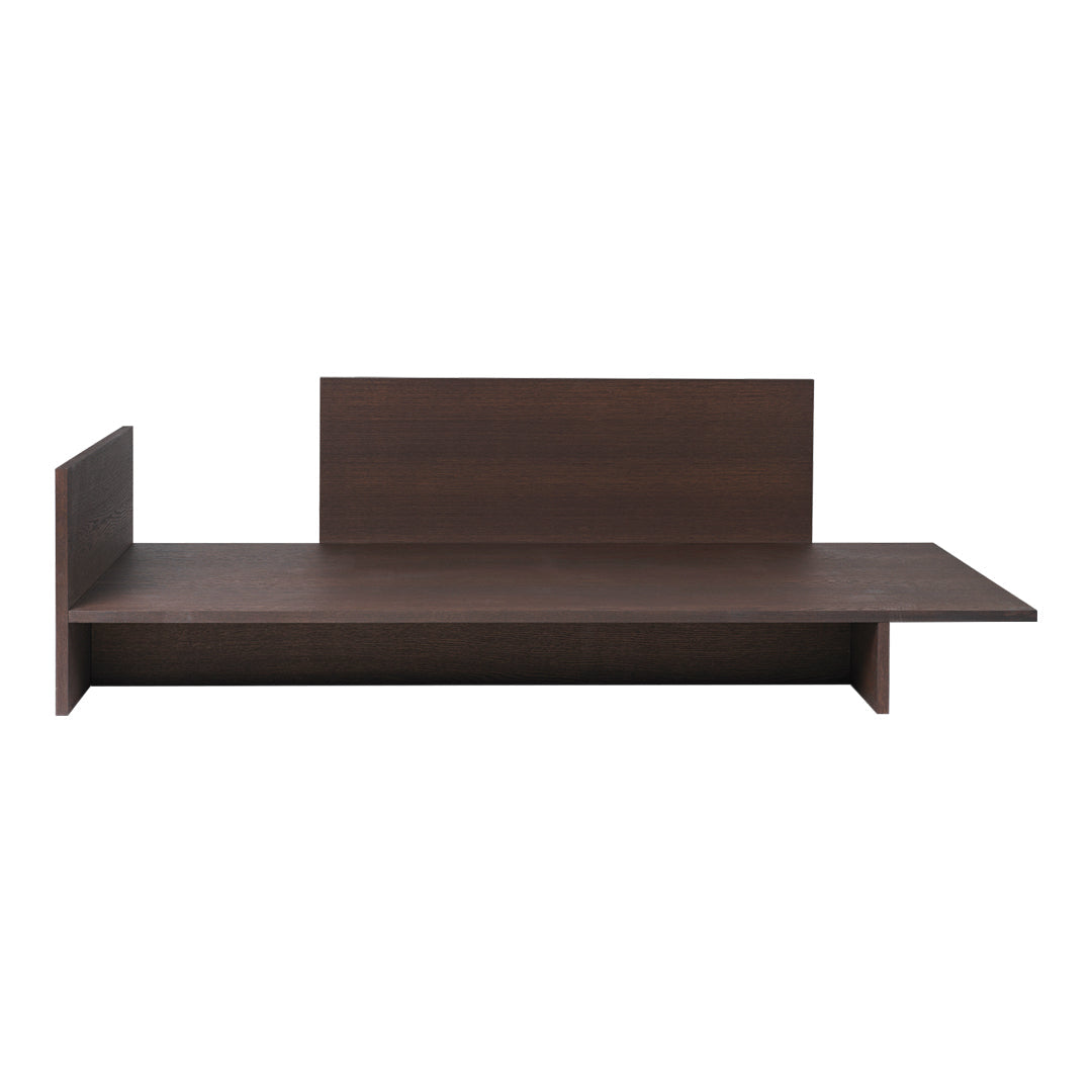 Ferm Living Kona Bed - Modern Scandinavian Wooden Bed Frame with Headboard, Queen Size - Perfect for Minimalist Bedroom & Guest Room Decor