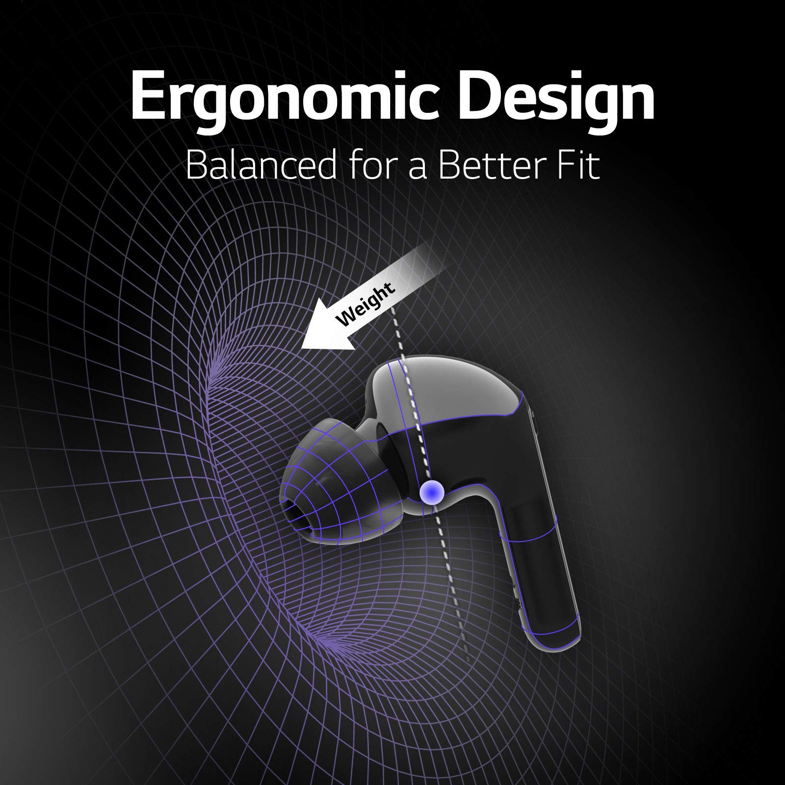 LG TONE Free FN7 Wireless Earbuds - Active Noise Cancelling Bluetooth Headphones with Meridian Sound, Dual Mic for Calls, Compatible with iPhone & Android (Black) | Perfect for Work, Gym & Travel