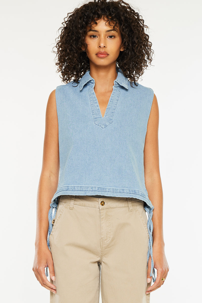 Bianca Women's V-Neck Sleeveless Blouse - Stylish Casual Top for Summer, Work, and Date Night Outfits