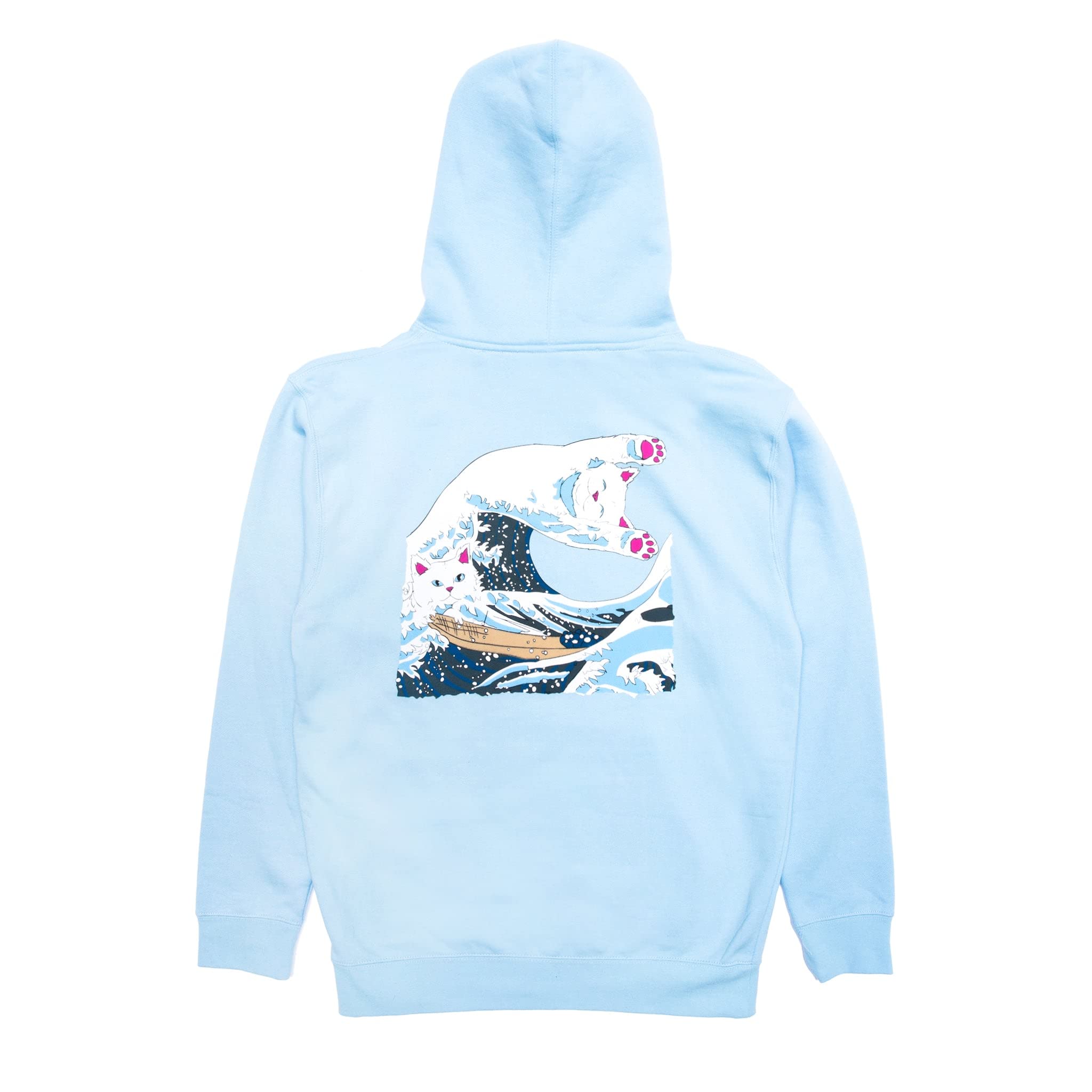 RIPNDIP The Great Wave Of Nerm Hoodie - Powder Blue Unisex Pullover Sweatshirt | Streetwear Fashion for Men & Women | Casual Wear, Skate Style, Urban Outfits