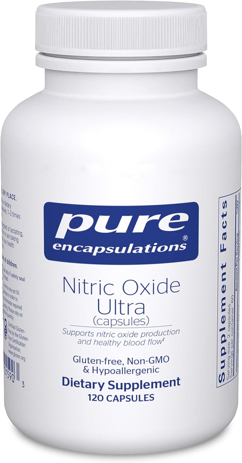 Pure Encapsulations Nitric Oxide Ultra Supplement - Supports Heart Health & Circulation - Nitric Oxide Booster for Improved Blood Flow & Energy - Ideal for Athletes & Active Lifestyles