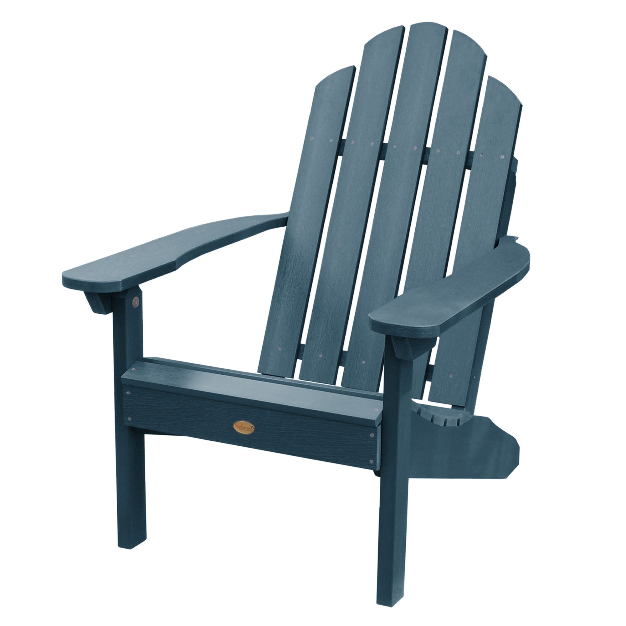 Highwood Classic Westport Adirondack Chair with Ottoman - Nantucket Blue - Weather-Resistant Outdoor Patio Furniture for Garden, Poolside & Backyard Relaxation