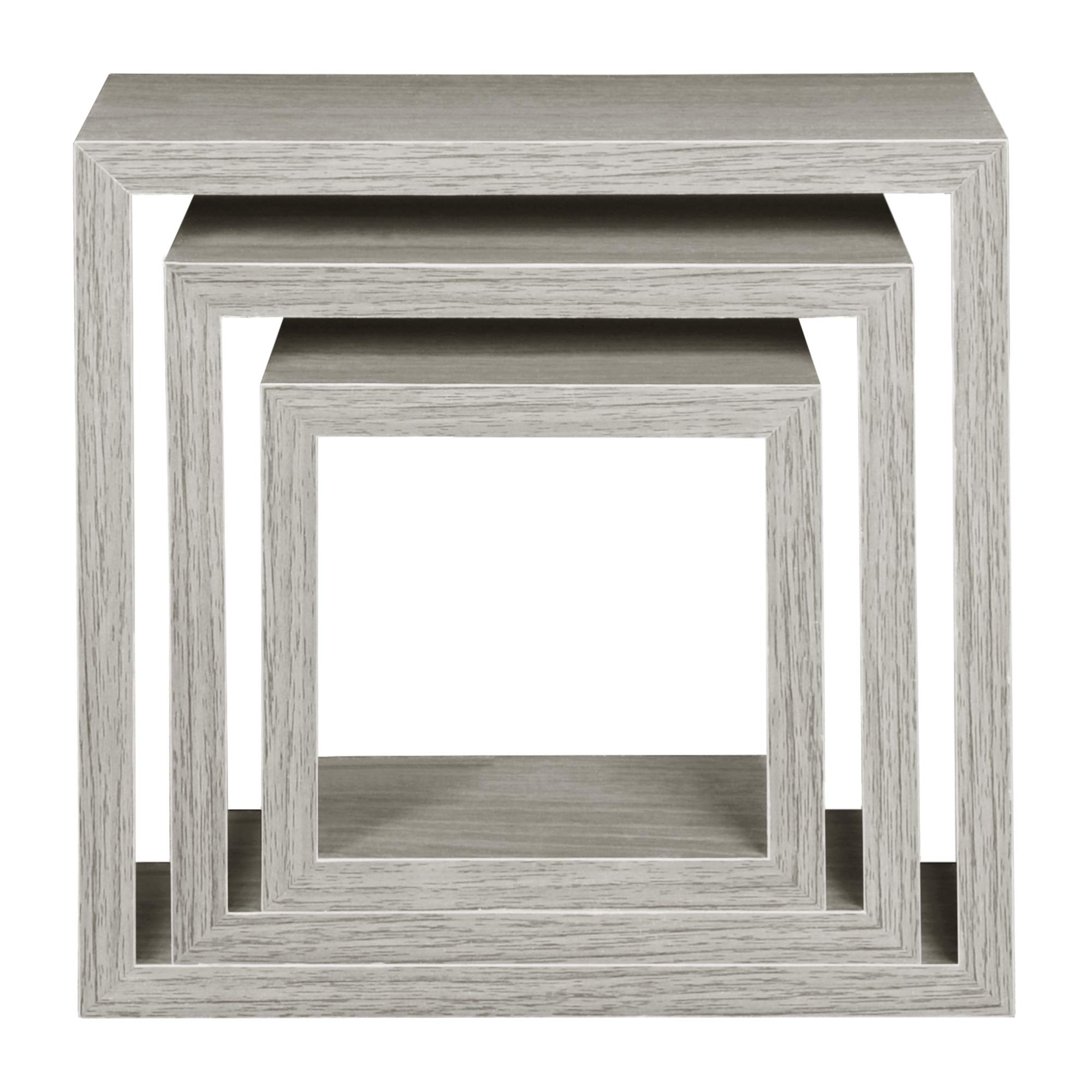 Niche Soho 3 Piece Wall Shelf Set - Rustic Weathered Grey Floating Shelves for Living Room, Bedroom & Bathroom Storage Decor