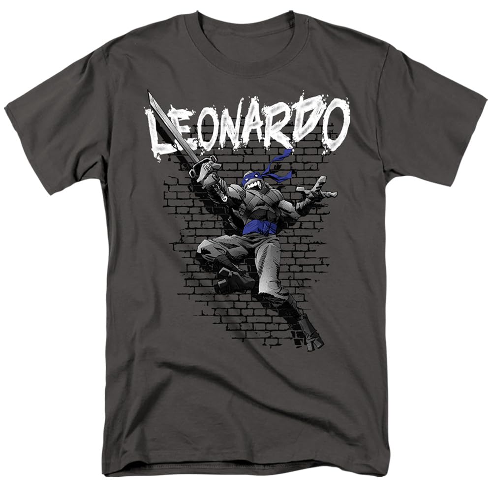 Popfunk Classic TMNT Teenage Mutant Ninja Turtles Unisex T-Shirt for Adults - Leonardo Graphic Tee | Casual Wear, Cosplay & Fan Merchandise