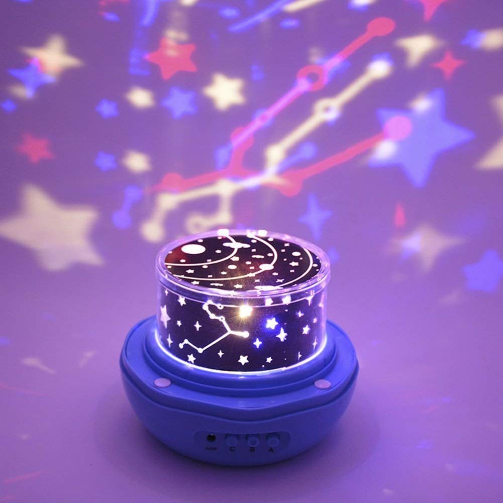 YANG1MN Rose Star Sky Projection Lamp - Rotating LED Night Light with Starry Effect for Kids Bedroom, Nursery Decor & Festival Gifts | Perfect for Baby Showers, Birthday Presents & Relaxing Nighttime Ambiance (Blue)