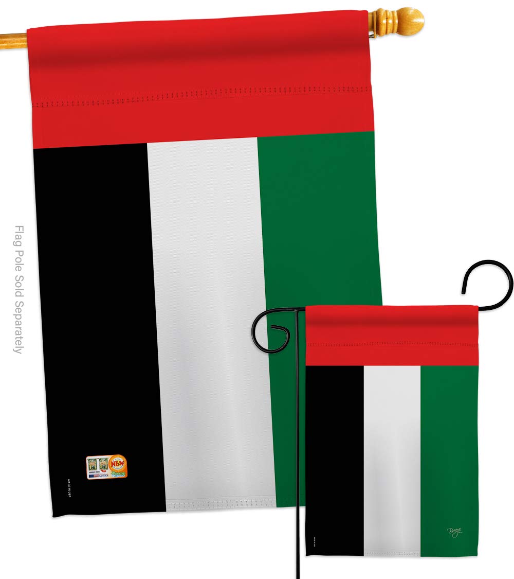 United Arab Emirates Garden House Flags Set - UAE National & Regional Country Flags - 28x40 Inch Decorative Yard Banner - Made in USA | Perfect for International Events, World Festivals & Home Decor