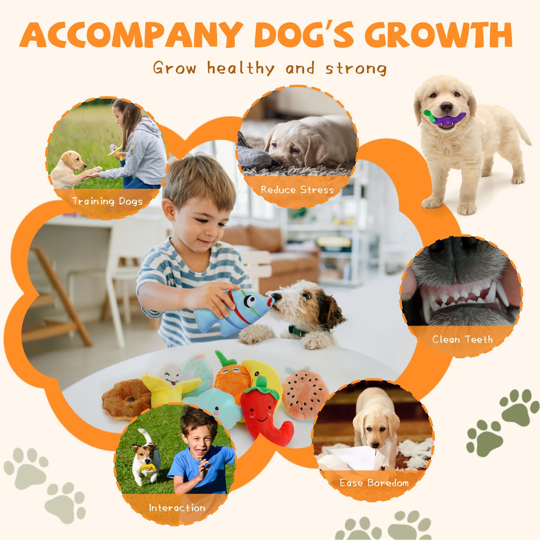 Charming Chorus 20-Pack Squeaky Dog Toys Set with 4 Dog Bags - Irresistibly Cute Plush Puppy Toys for Small Dogs, Interactive Squeak Toys for Fun & Teeth Cleaning - Perfect for Playtime, Training, and Indoor/Outdoor Activities
