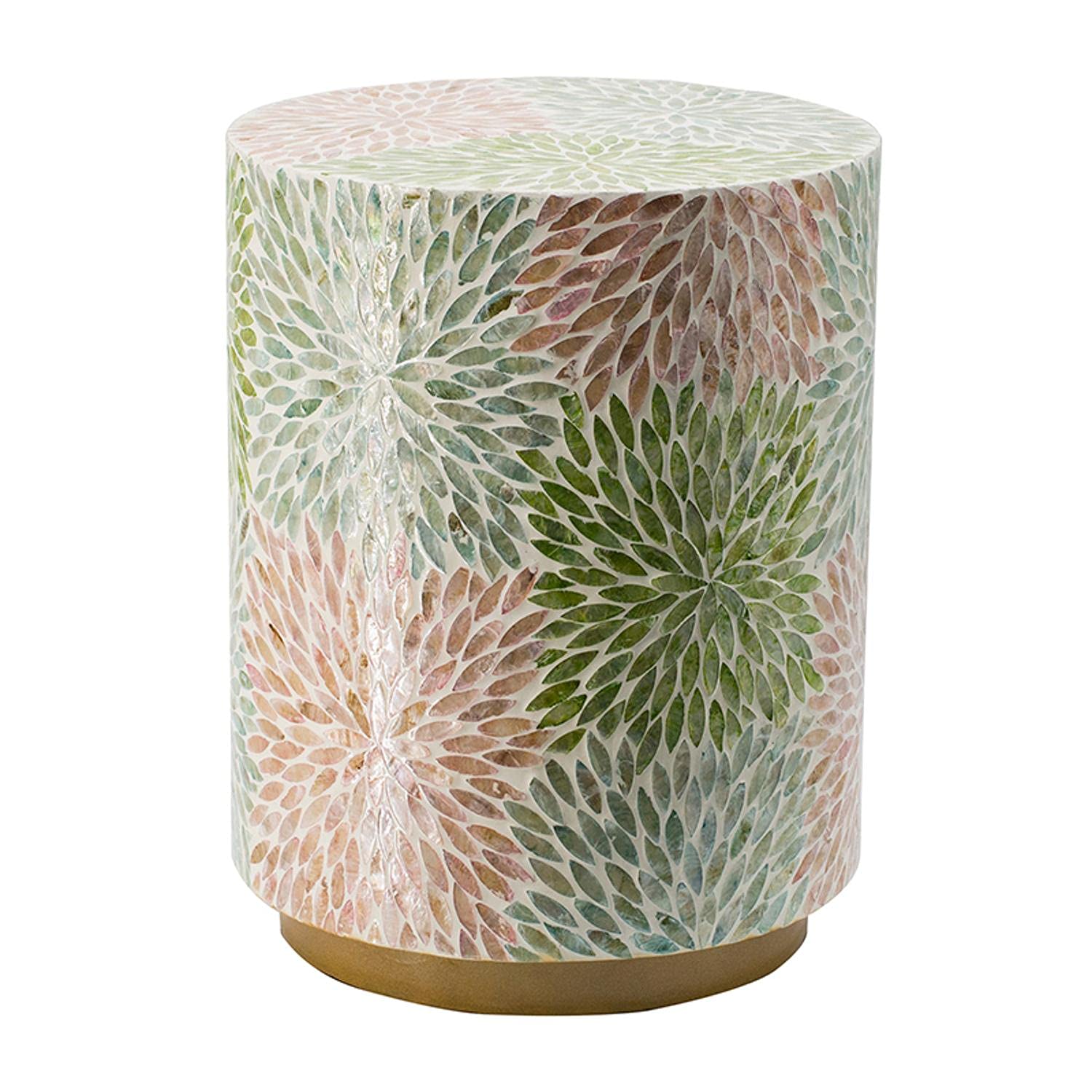 A&B Home Cylinder Capiz Stool - 18