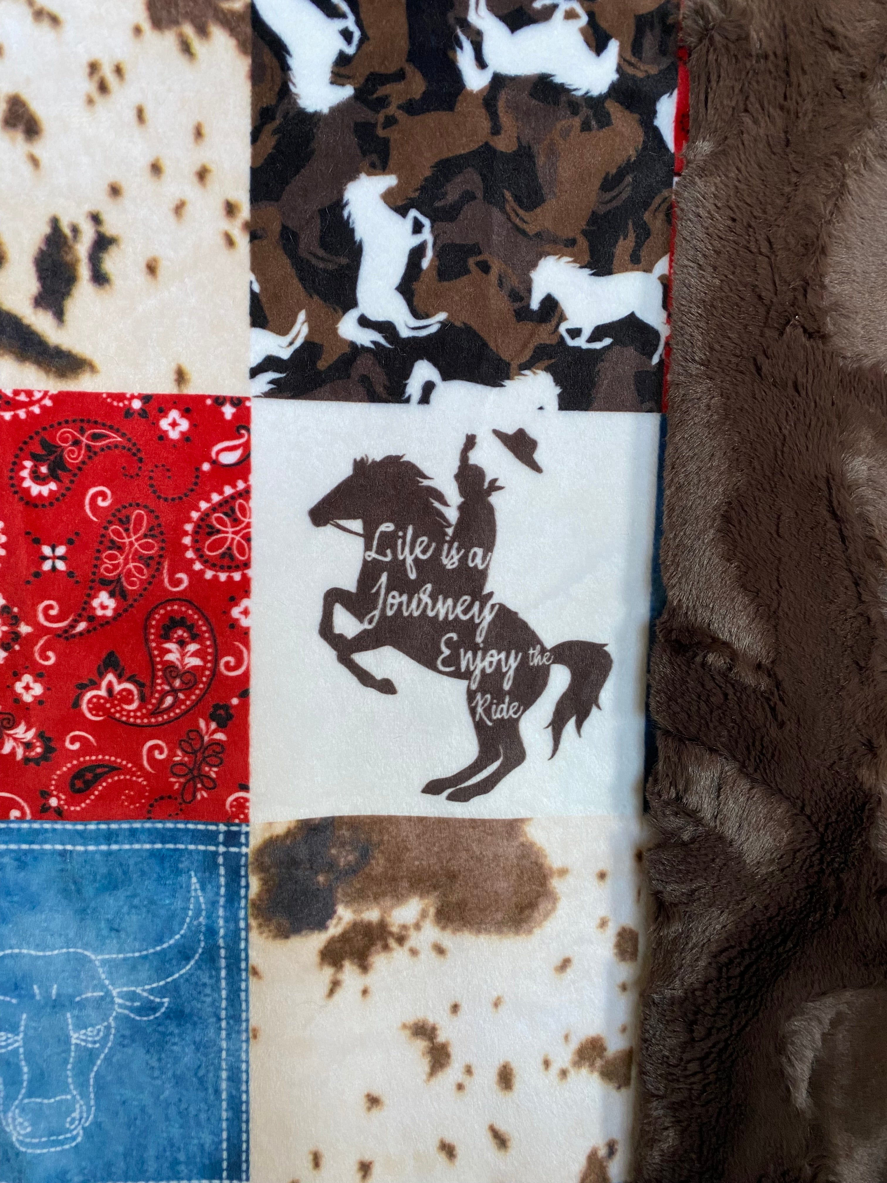 Premium Cowboy Saddle Design Soft Minky Blanket 54x65 Inches - Western Themed Plush Throw for Bed, Couch & Nursery Decor