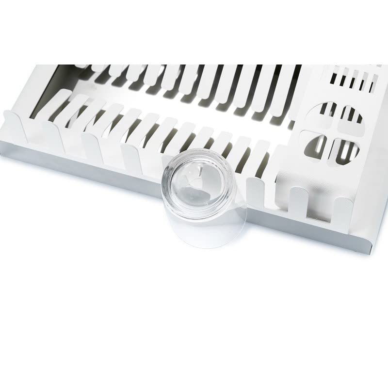 Stainless Steel Dish Drying Rack for Kitchen Countertop | White Space-Saving Dish Drainer | Perfect for Small Kitchens, Apartments & RVs