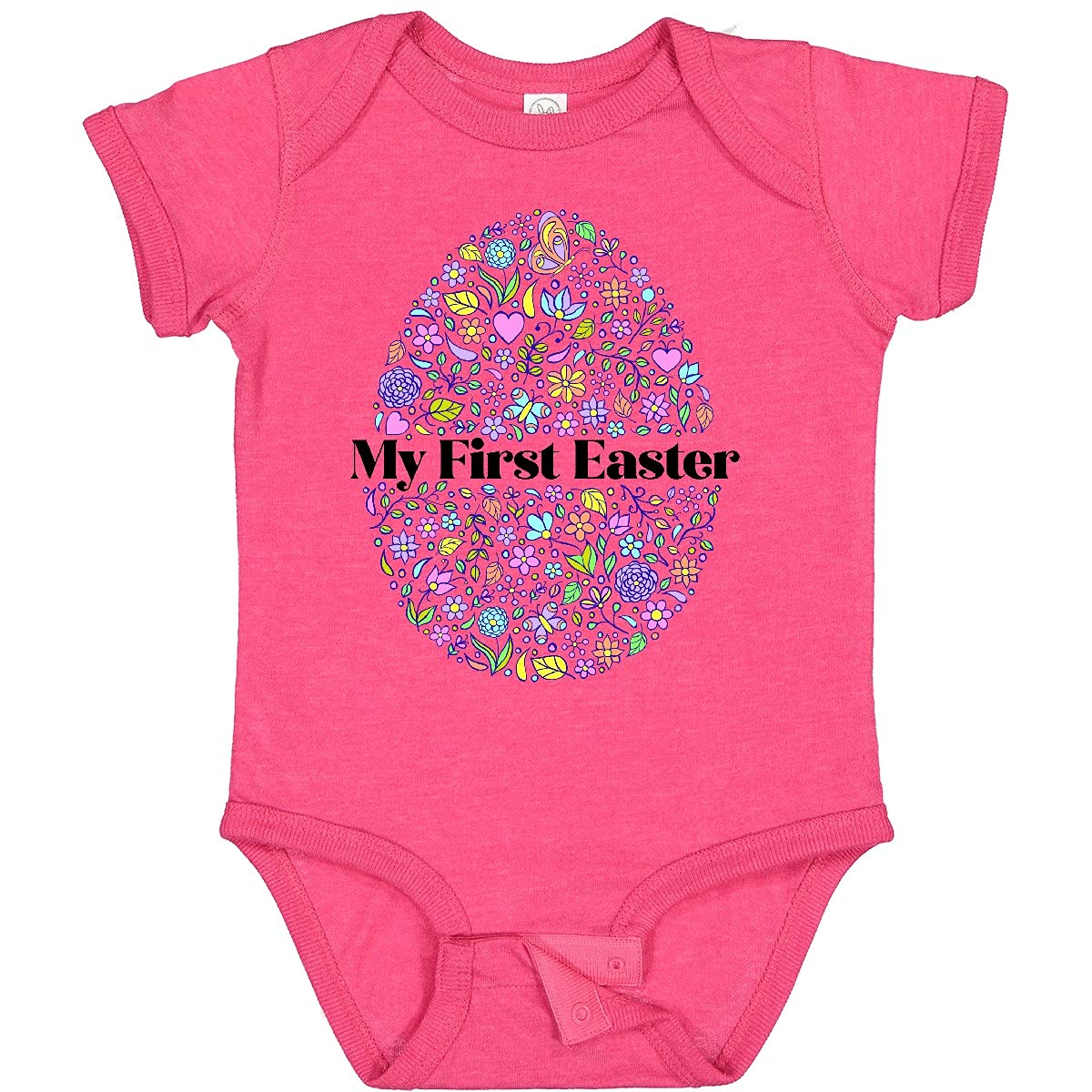 Inktastic My First Easter Egg Outfit for Girls Baby Bodysuit - Cute Easter Outfit for Baby Girls, Soft Cotton Infant Onesie - Perfect for Easter Photos, Church, Family Gatherings & Spring Celebrations
