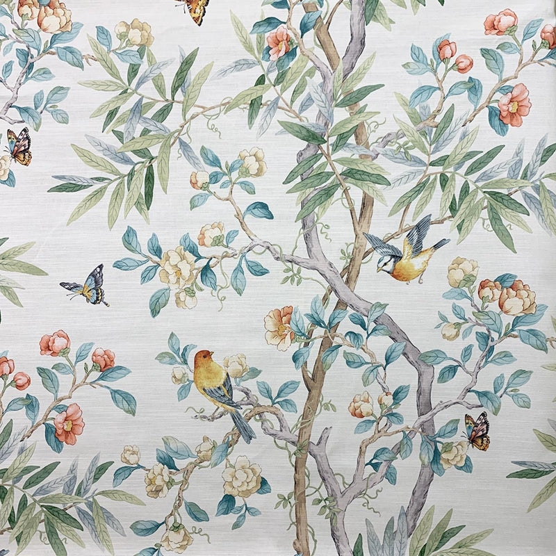 Sparrow Daybreak Reversible Quilt Cover Set - Aqua Teal Coral Peach Green - 100% Cotton Mag Fabrics for Bedroom Decor & Cozy Home Styling
