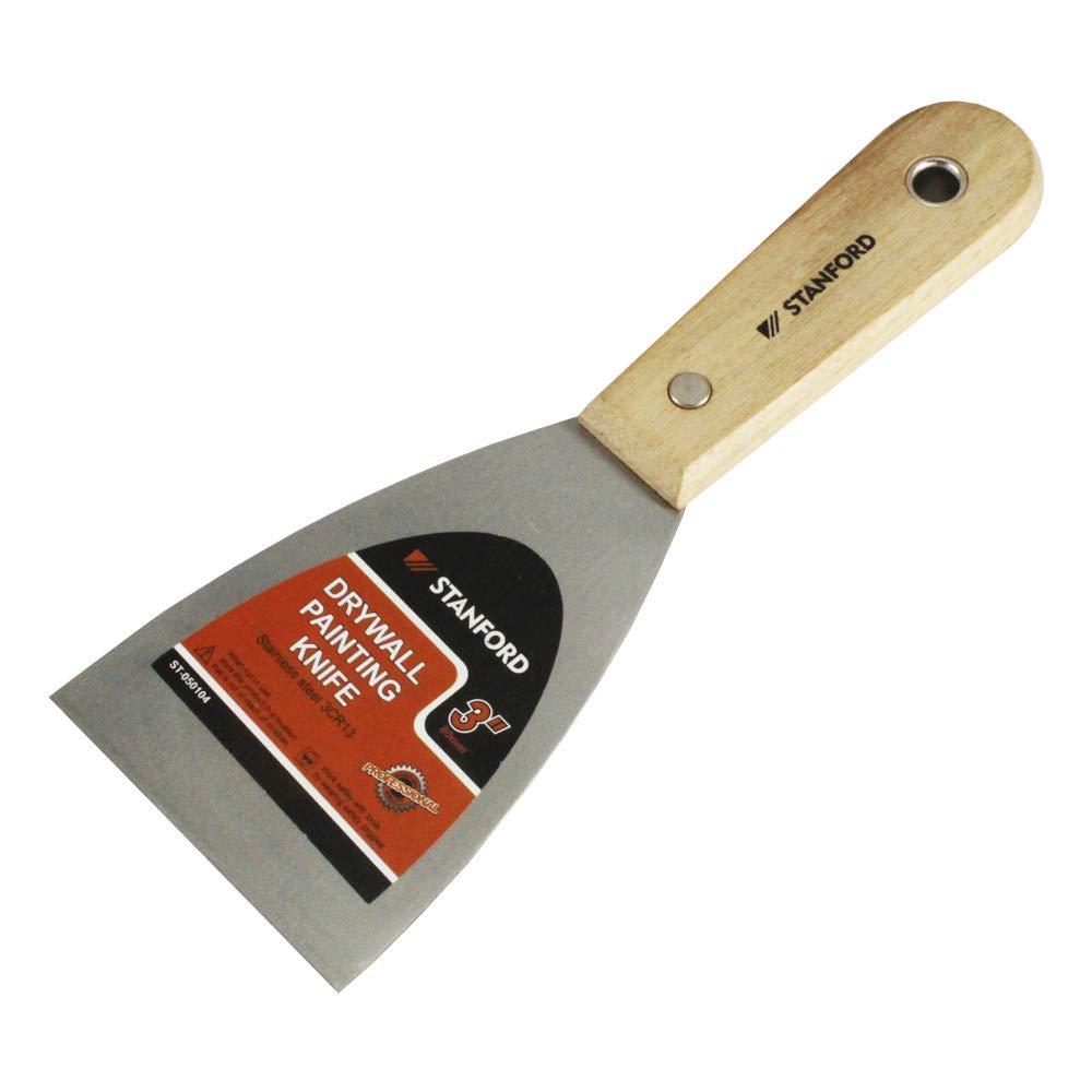 Stanford - 75mm Stainless Steel Spatula with Wooden Handle for Baking, Cooking, and Kitchen Use