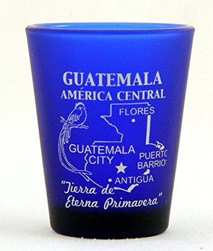 Premium Cobalt Blue Frosted Shot Glass - Handcrafted in Guatemala, Central America - Perfect for Tequila, Whiskey & Cocktail Parties