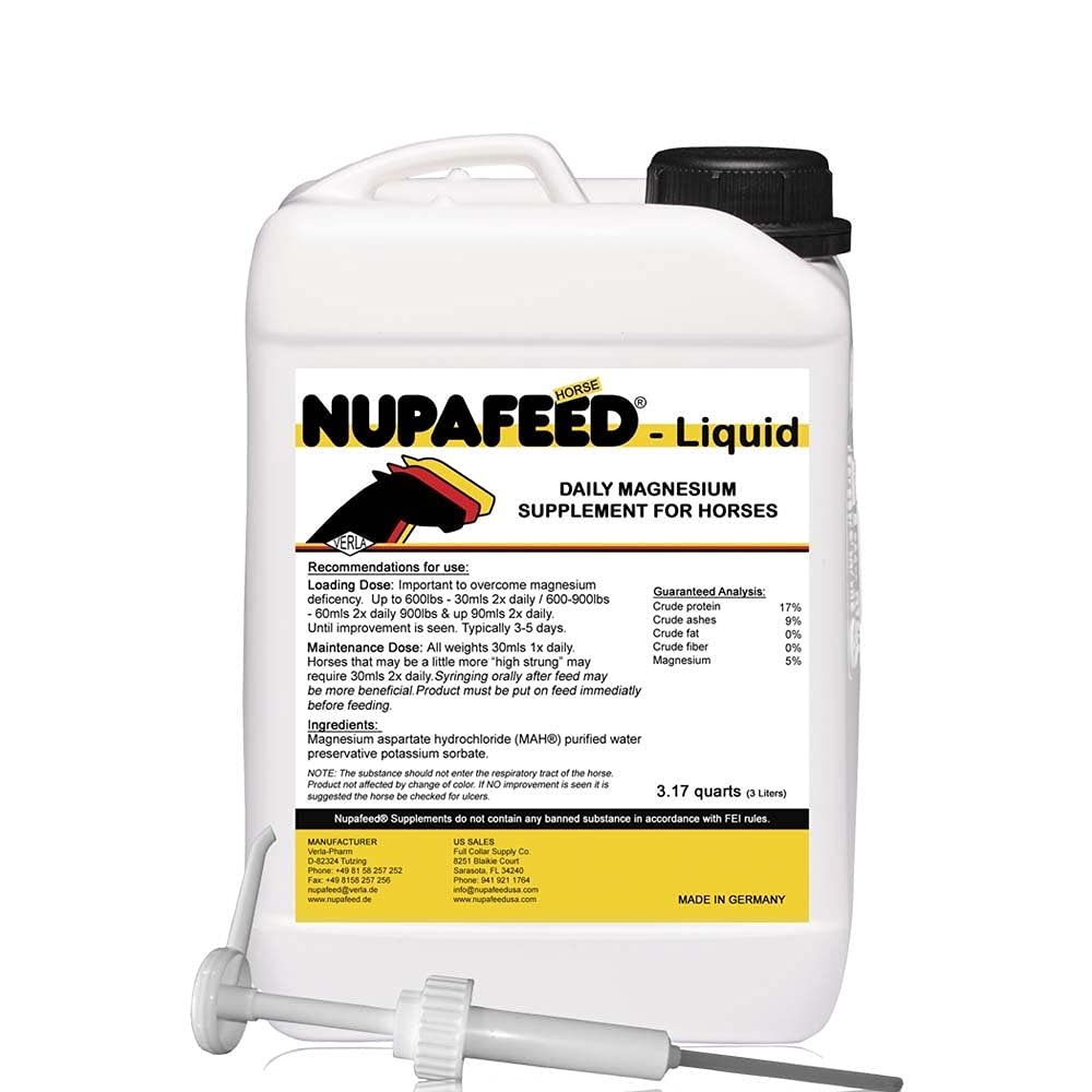 Nupafeed Magnesium Daily Liquid Supplement 3L - Premium Horse & Equine Health Support for Muscle Recovery & Stress Relief | Ideal for Training, Competition & Daily Care