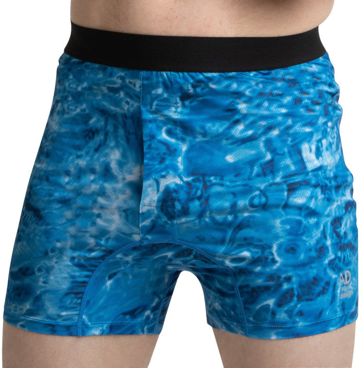 Men's Breathable Boxer Briefs - Soft Cotton Underwear with Aqua Design | Perfect for Daily Wear, Workout & Travel