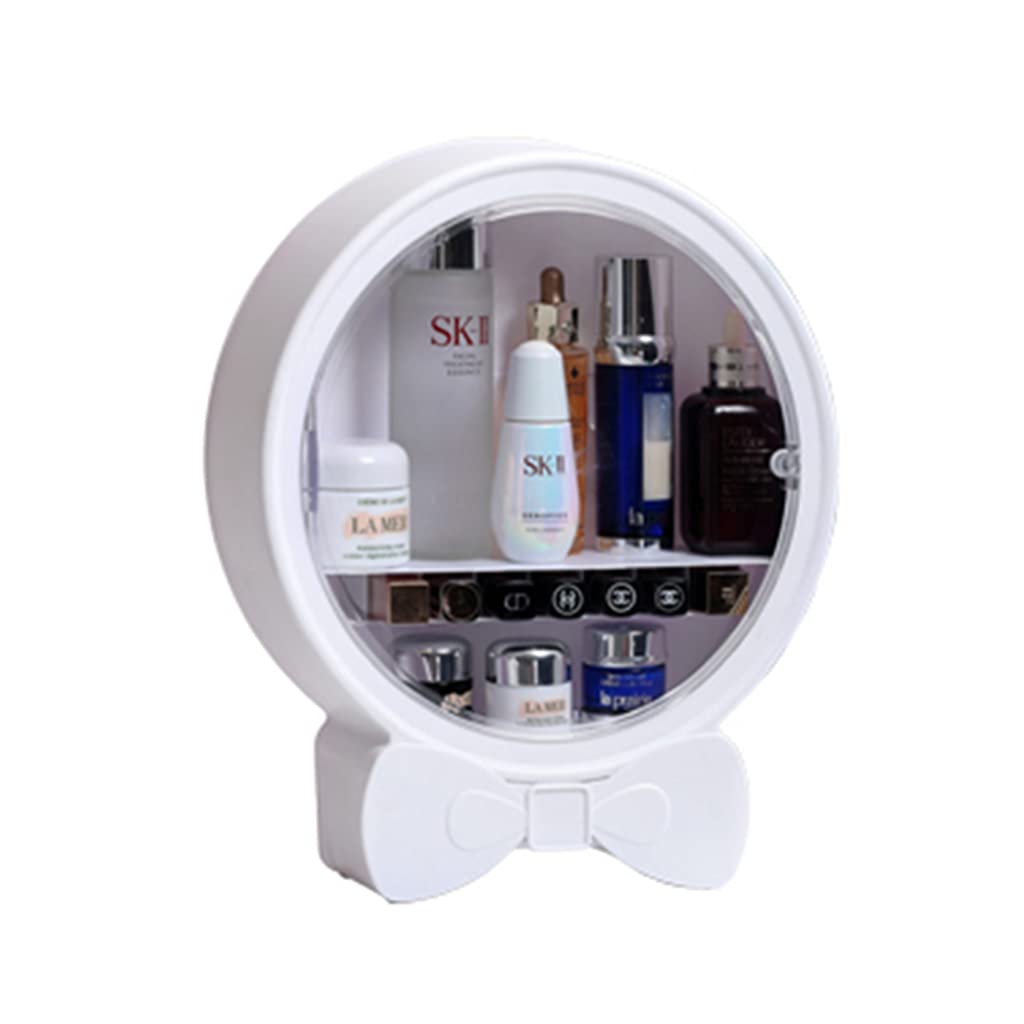 Wall-Mounted Cosmetic Organizer - Dustproof Lipstick & Skincare Storage Box with Clear Desktop Display - Perfect for Bathroom, Vanity & Bedroom Organization