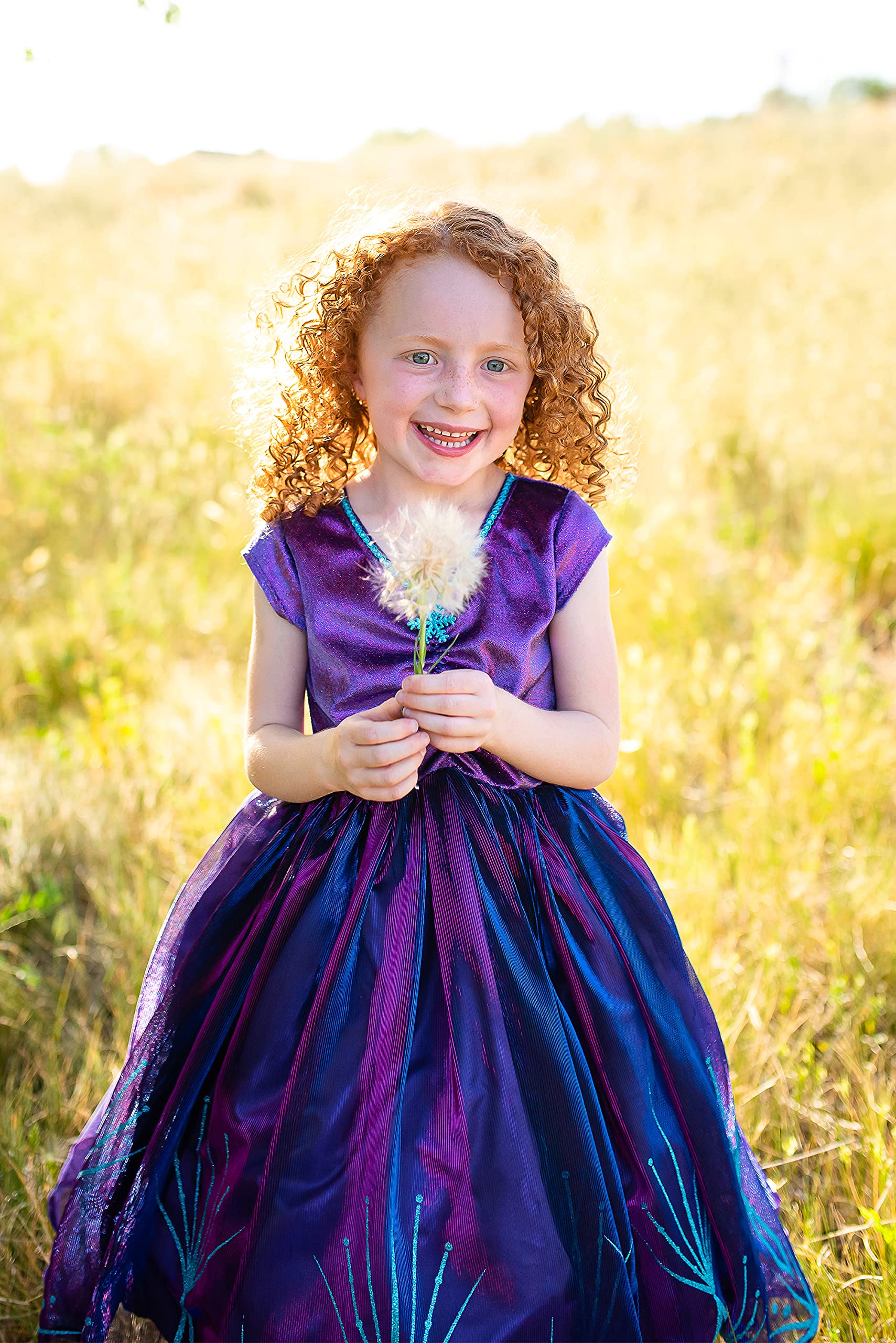 Little Adventures Purple Ice Princess Dress Up Costume for Kids - Machine Washable Pretend Play & Party Dress (No Glitter) | Perfect for Birthday Parties, Halloween, Dress-Up Play & Special Occasions