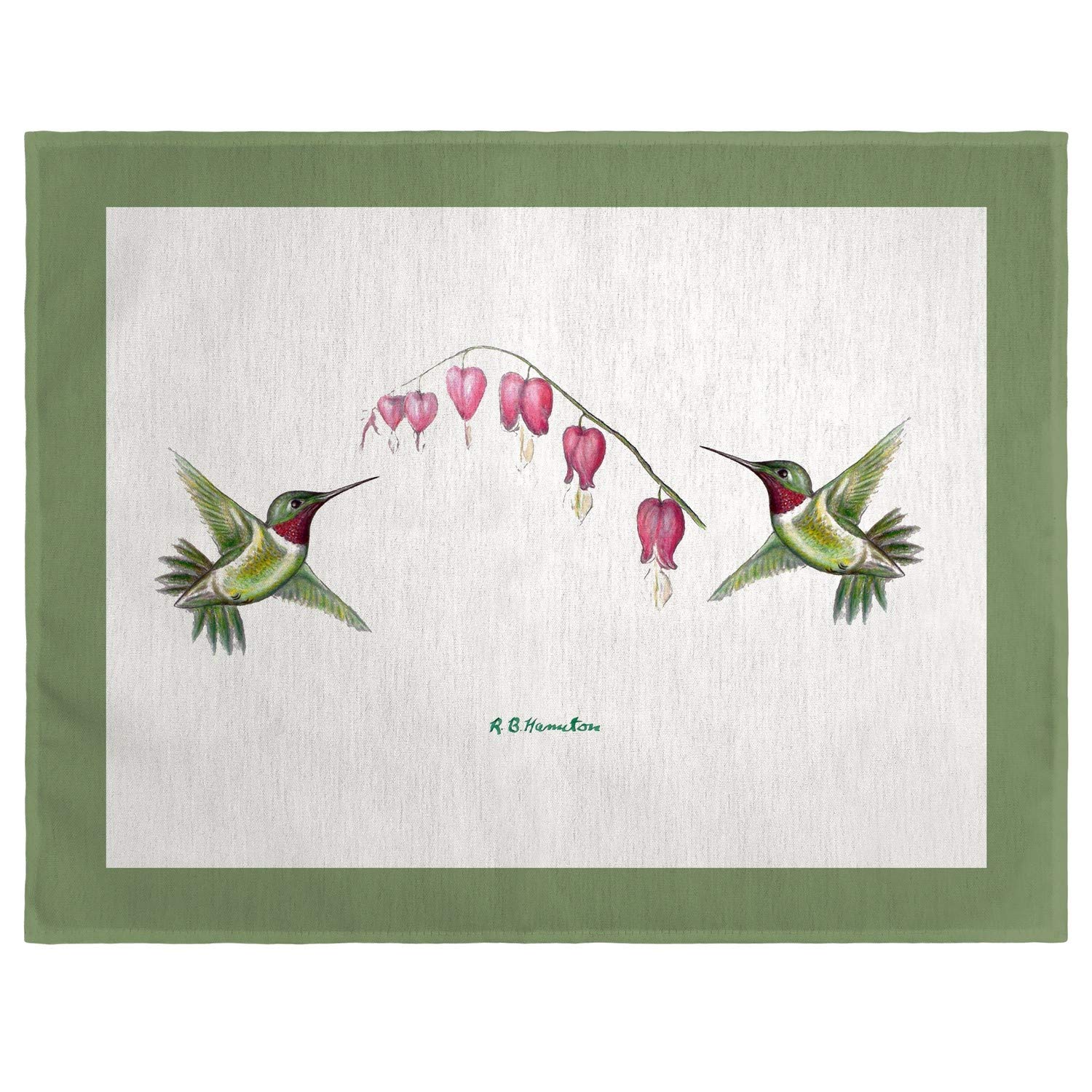 Betsy Drake Hummingbird Placemats Set of 4 - Colorful Floral Table Mats for Dining Room Decor, Kitchen Table Setting, and Outdoor Picnic Use